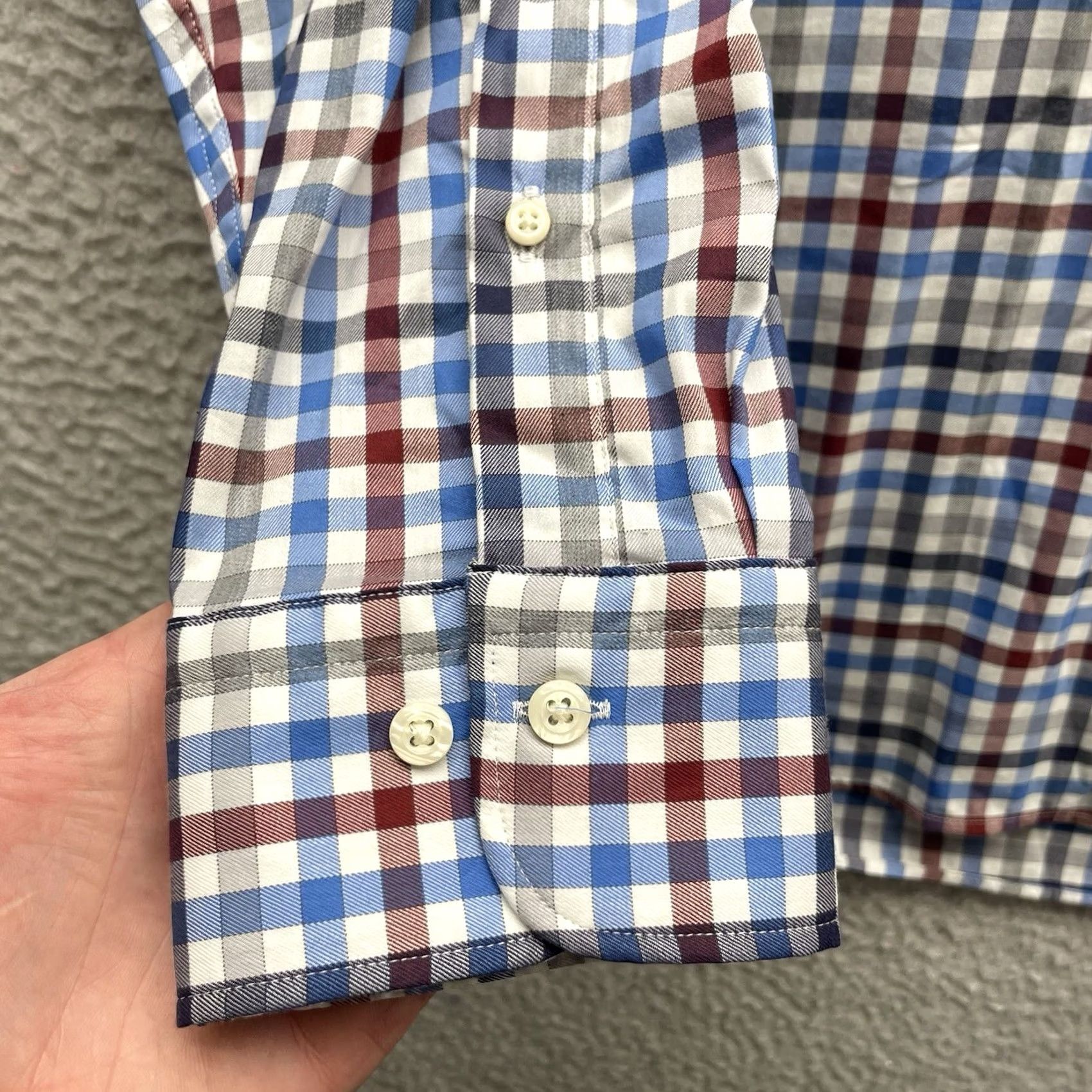 Peter Millar Peter Millar Shirt Mens XL Multicolor Plaid Button-Up Cotton Nylon Spandex Lyocell Regular Fit Long Sleeve Collared Tailored Office Casual Travel Size US XL / EU 56 / 4 - 4 Thumbnail