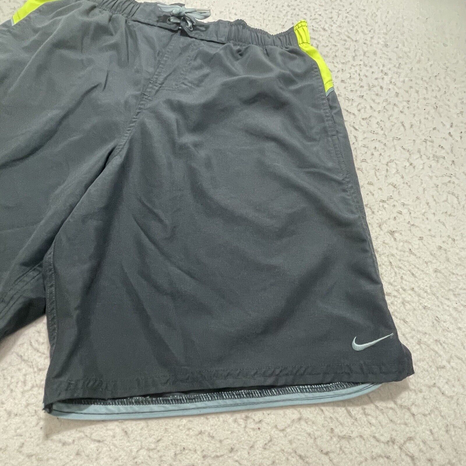 Nike Nike Swim Trunks Mesh Gray Green Drawstring Bathing Suit Size US 32 / EU 48 - 2 Thumbnail