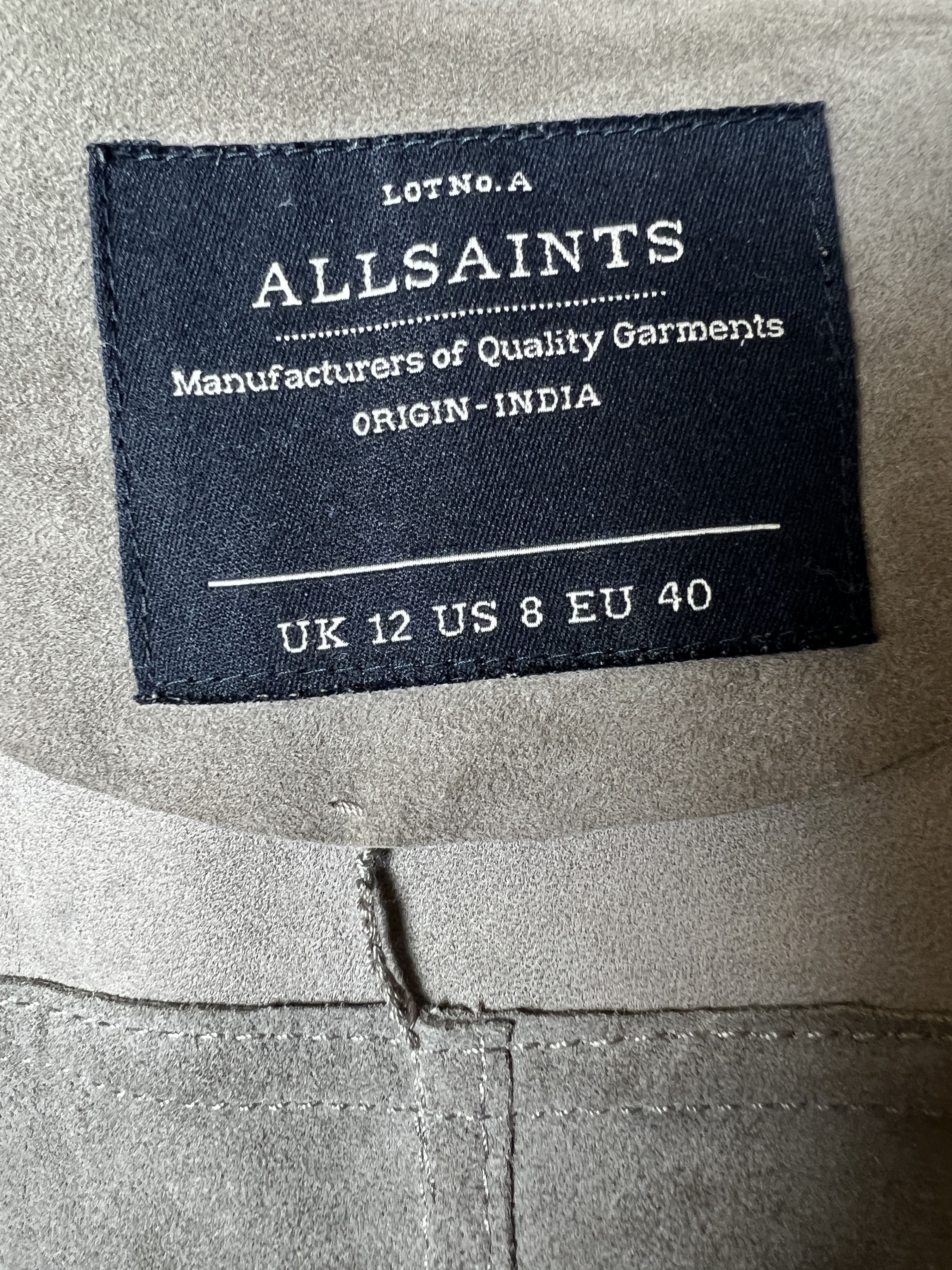 Allsaints ALLSAINTS Women's Beige Suede Leather Top Shirt Jacket Size M / US 6-8 / IT 42-44 - 7 Thumbnail