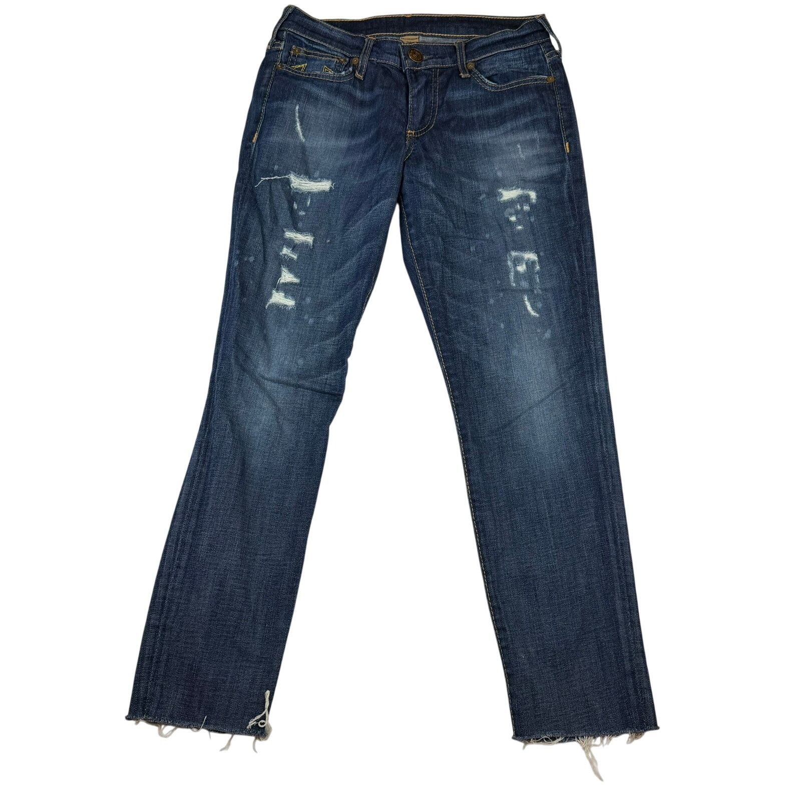 True Religion True Religion Distressed Skinny Jeans Size 25 Size 25" / US 0 / IT 36 - 2 Thumbnail