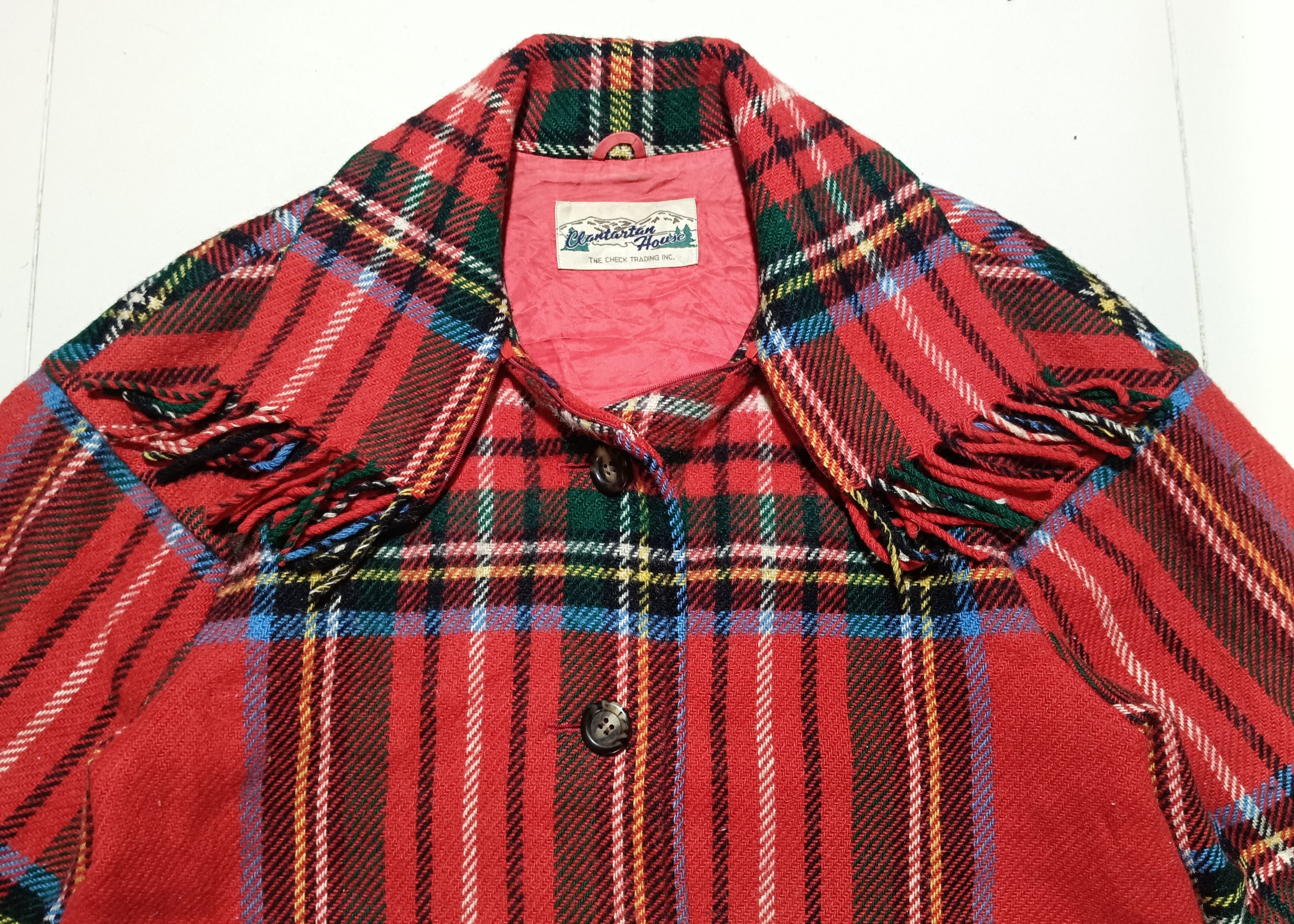 14th Addiction × If Six Was Nine Vintage Plaid Blanket Coat Fringe by The Check Trading Inc Size US L / EU 52-54 / 3 - 5 Thumbnail