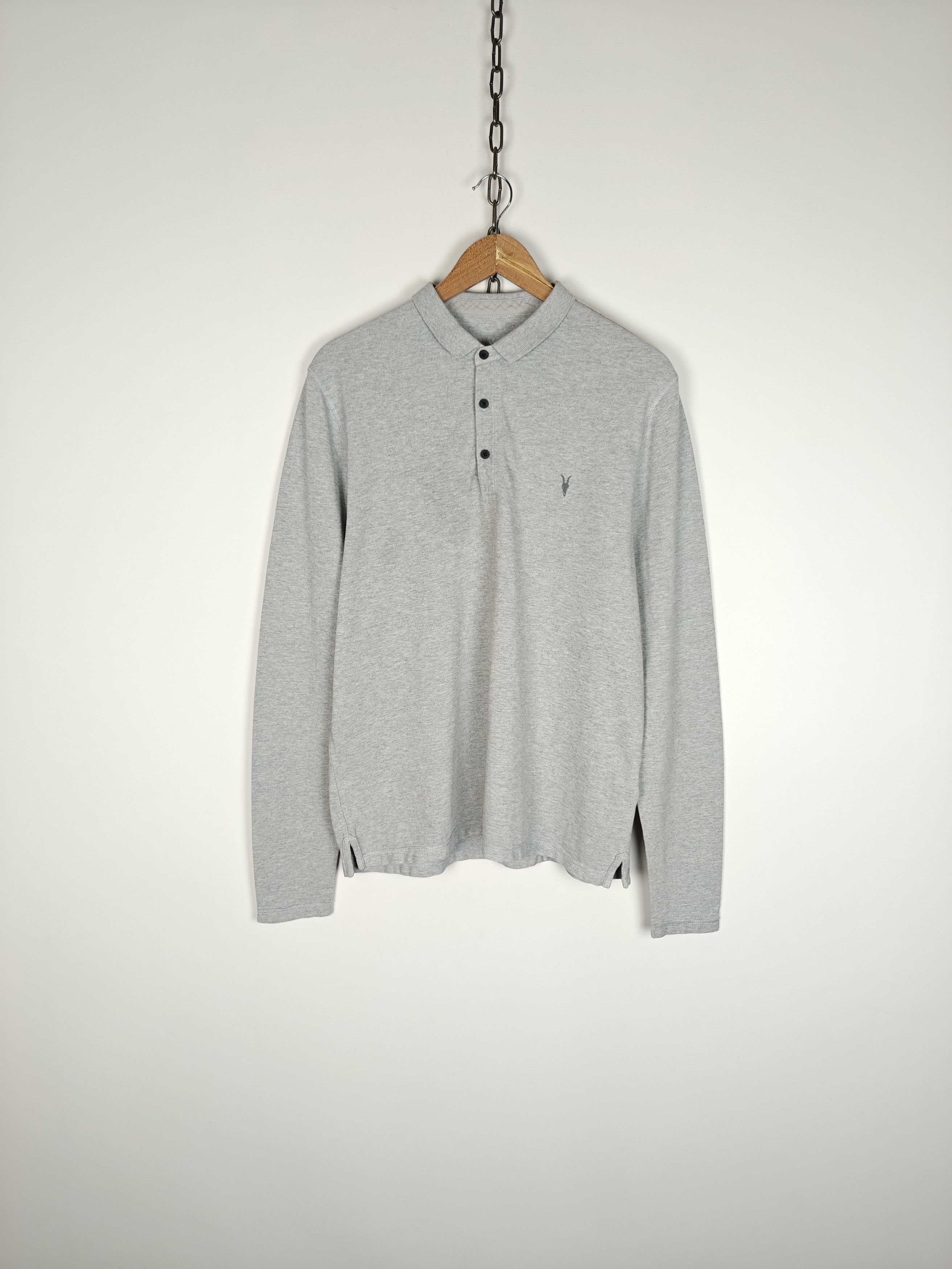 Allsaints Allsaints Longsleeve Reform LS Polo Pullover Gray XL Size US XL / EU 56 / 4 - 1 Thumbnail