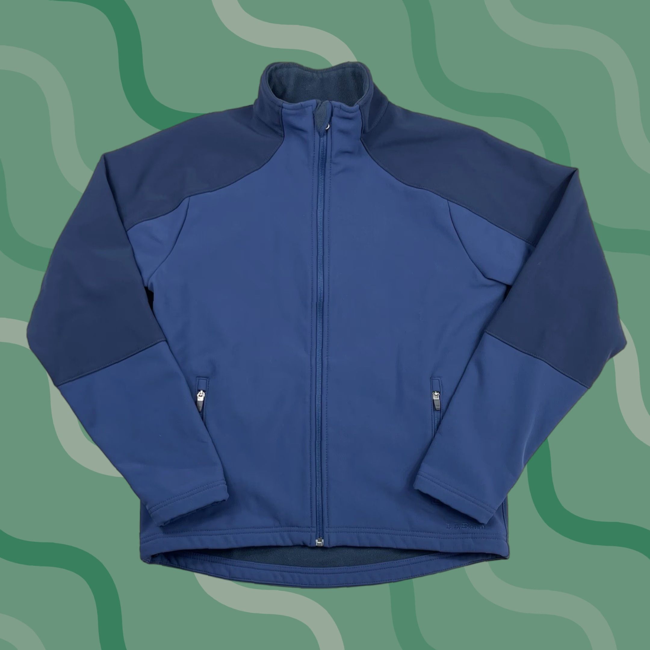 Vintage LL Bean Mens Soft Shell Jacket Fleece Lined Full Zip Pockets Blue Hiking Small Size US S / EU 44-46 / 1 - 1 Thumbnail