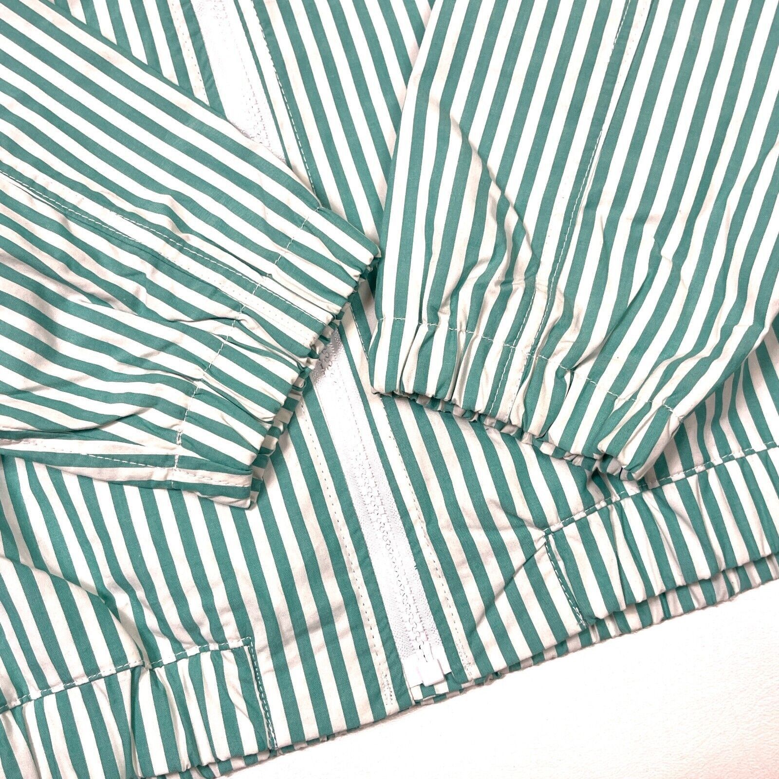 Urban Outfitters urban outfitters teal white striped windbreaker jacket M Size US M / EU 48-50 / 2 - 3 Thumbnail