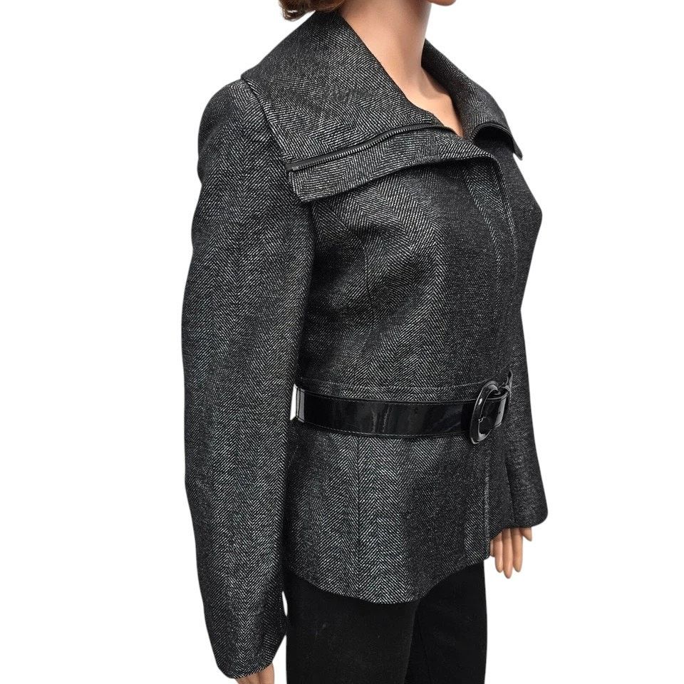 Anne Klein Anne Klein AK Herringbone Jacket Full Zip Women's 8 Wool Size M / US 6-8 / IT 42-44 - 5 Thumbnail