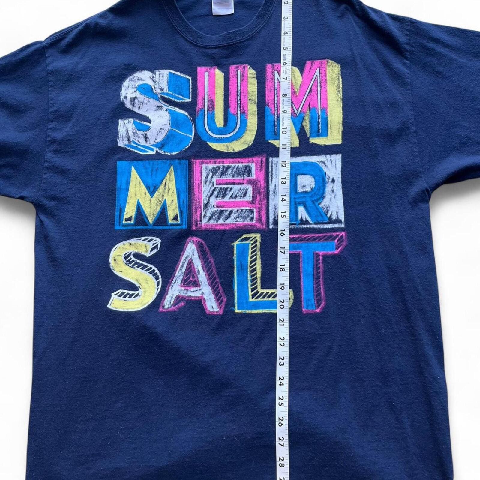 Gildan Y2K Summer Salt Multi-Colored Spell-Out Graphic T-Shirt Size US L / EU 52-54 / 3 - 7 Thumbnail
