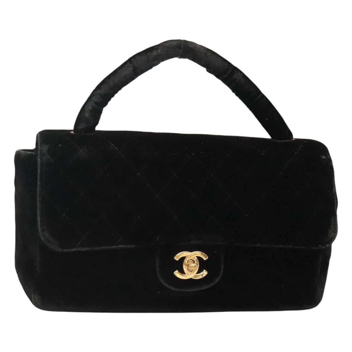 Chanel Chanel Matelasse Handbag Velour Black Gold CC Size ONE SIZE - 1 Thumbnail