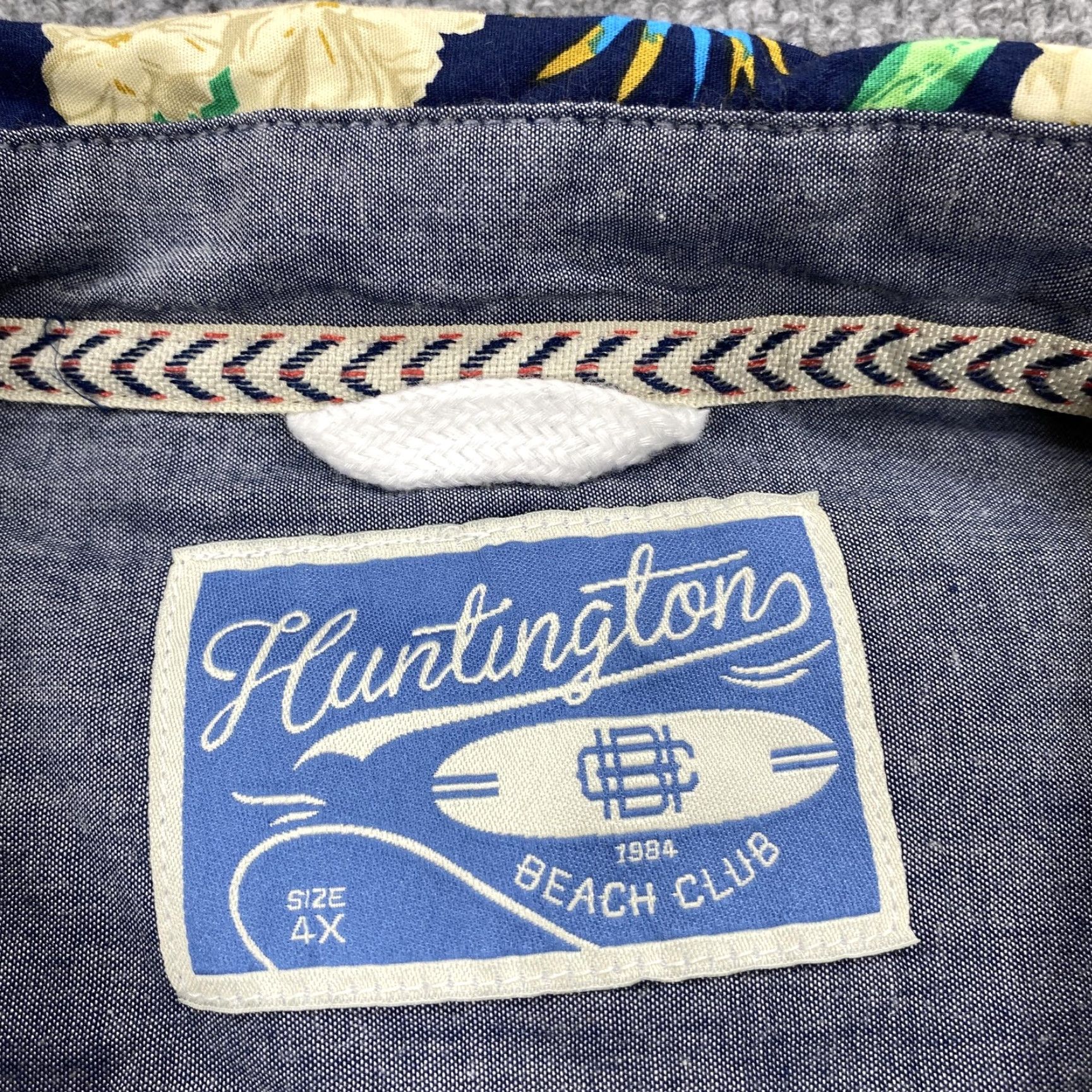 Vintage VINTAGE Huntington Beach Club Shirt Mens Big 4X Blue Floral Short Sleeve Button Up Size US XXL / EU 58 / 5 - 3 Thumbnail