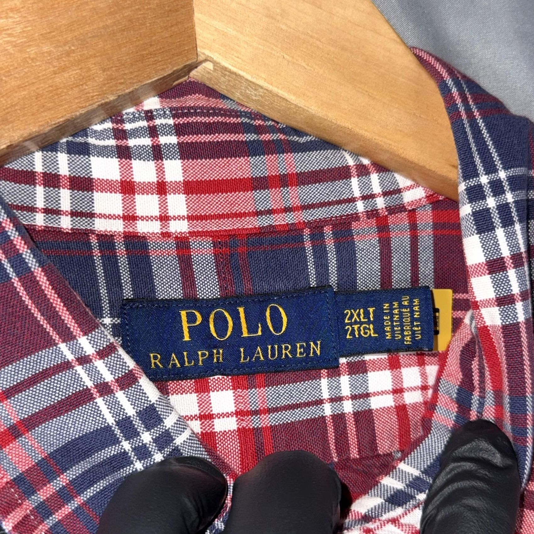 Polo Ralph Lauren Polo Ralph Lauren Shirt Men 2XLT Plaid Button-Down Long Sleeve Red Navy White Casual Size US XXL / EU 58 / 5 - 3 Thumbnail