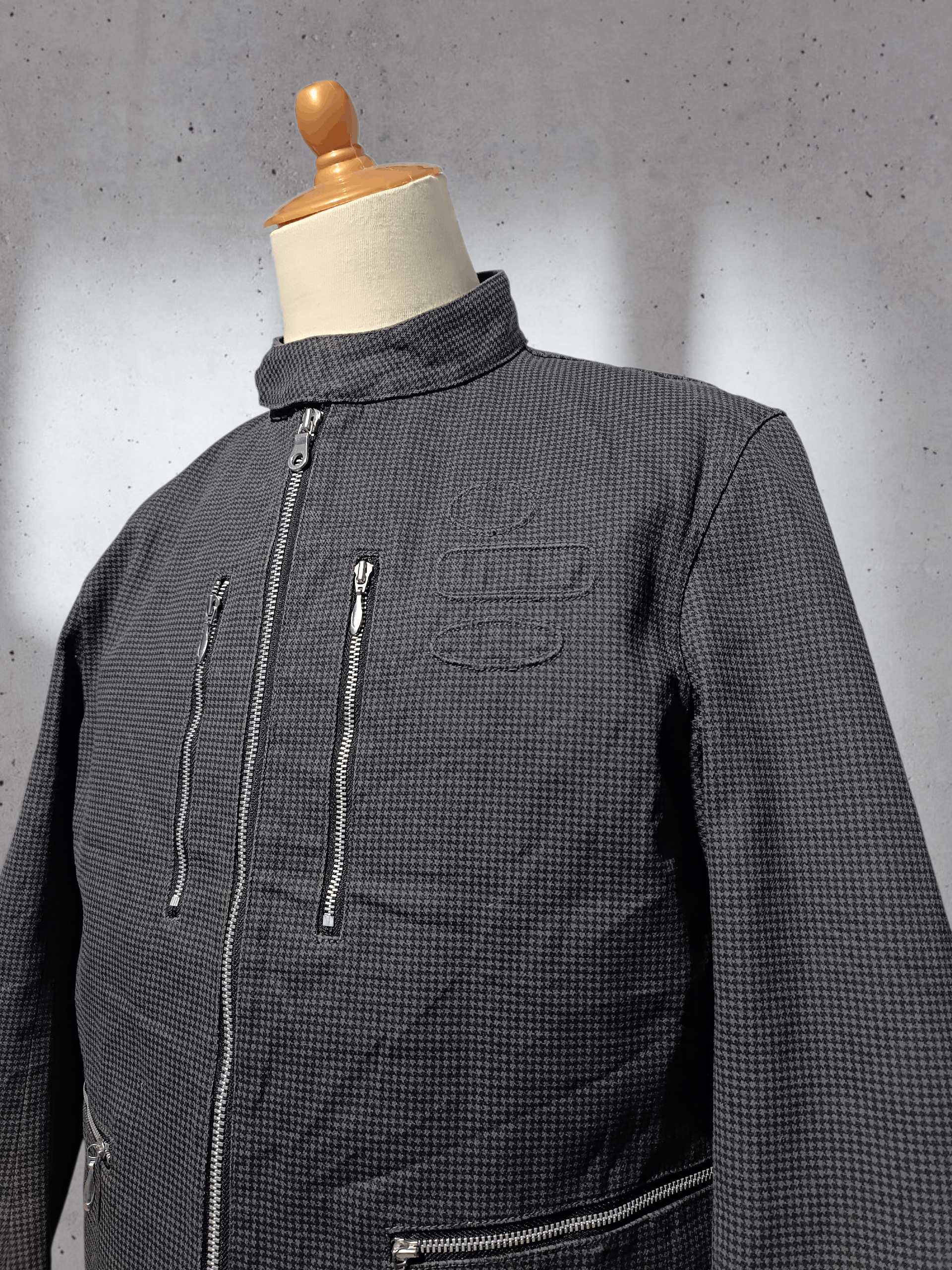 Japanese Brand Vintage Canvas Biker Jacket Monogram Pattern Size US M / EU 48-50 / 2 - 2 Thumbnail