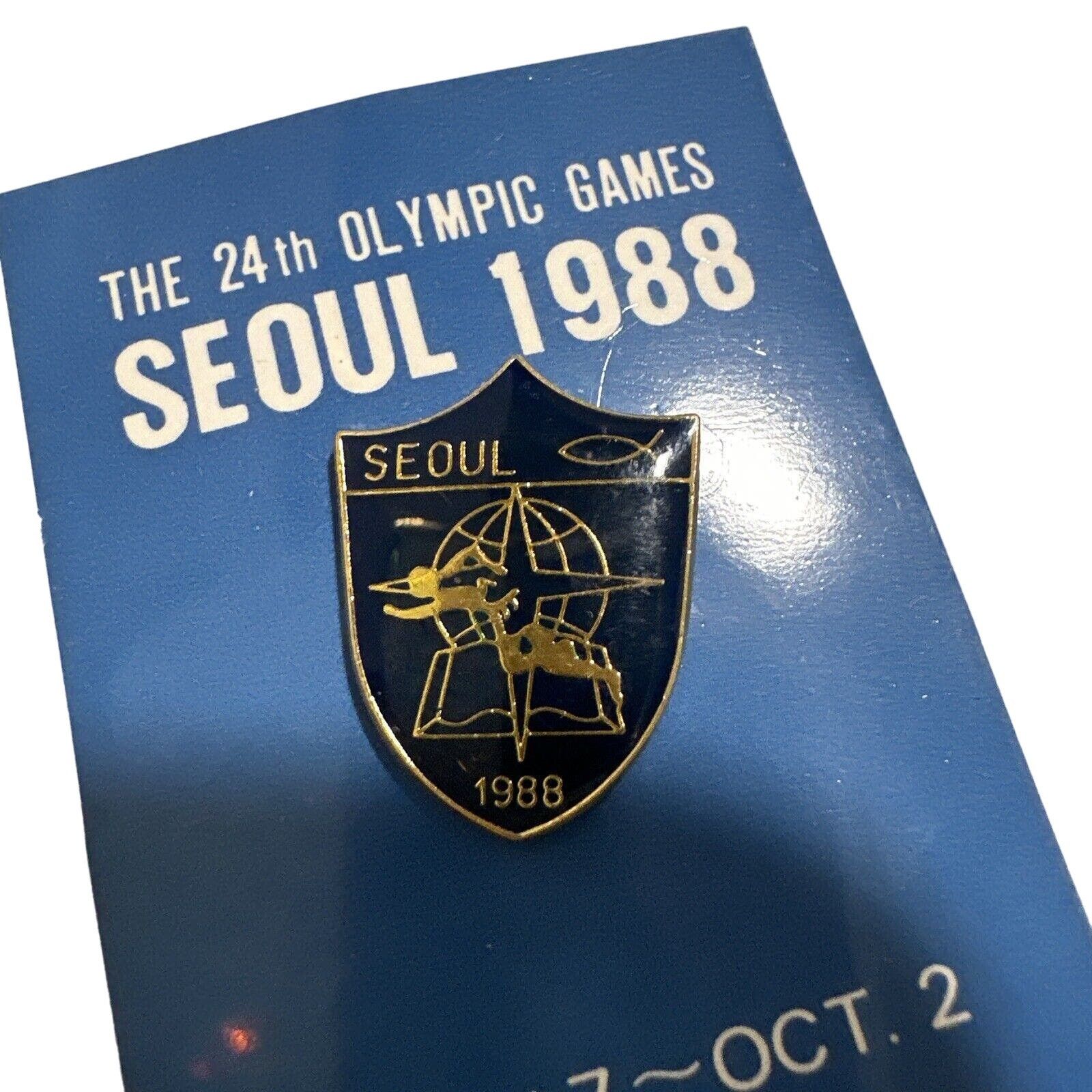 Vintage The 24th Olympic Games Seoul 1988 lapel Brooch Hat Coat Pin Size ONE SIZE - 5 Thumbnail