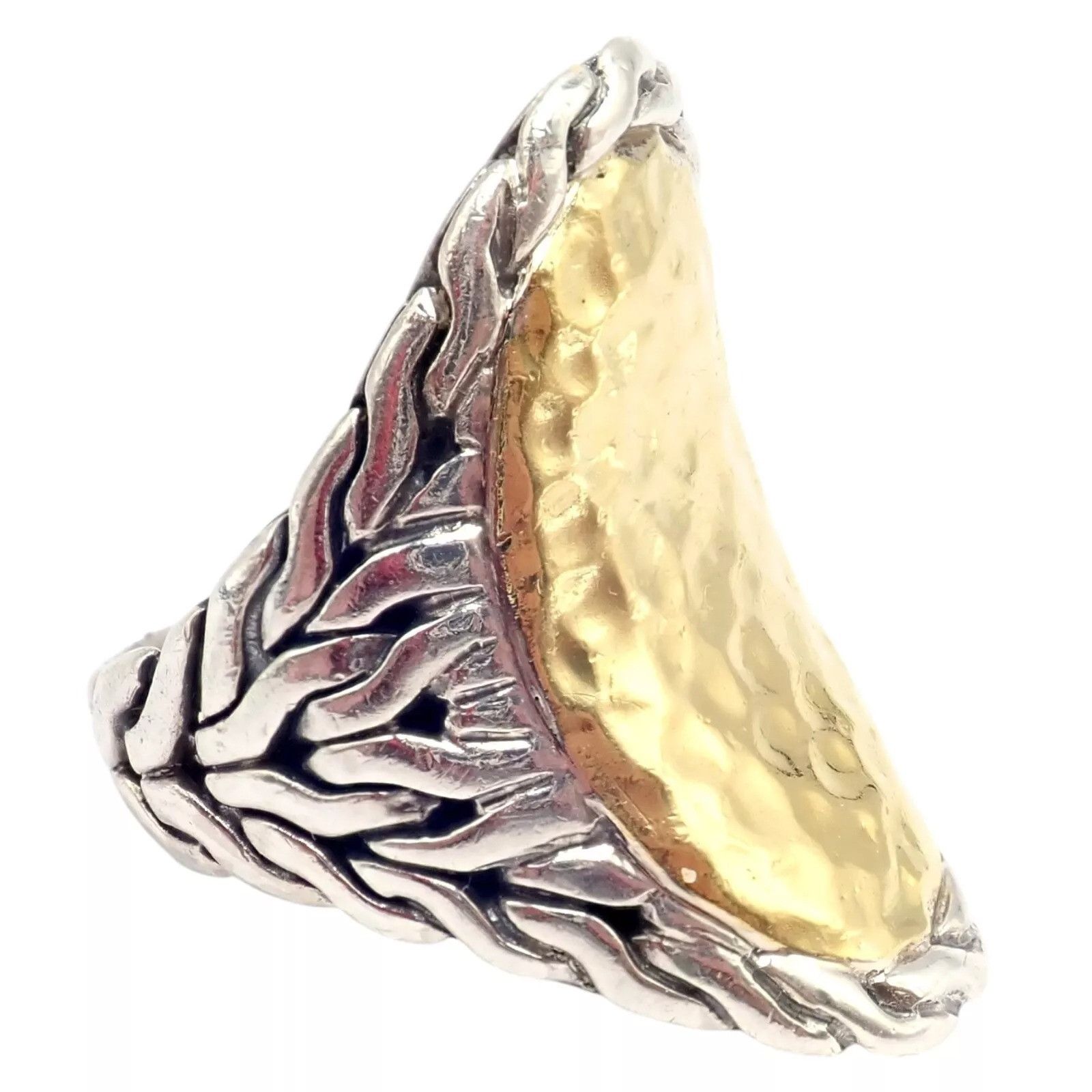 John Hardy John Hardy Silver 22k Yellow Gold Classic Cocktail Ring sz 7 Size ONE SIZE - 14 Thumbnail