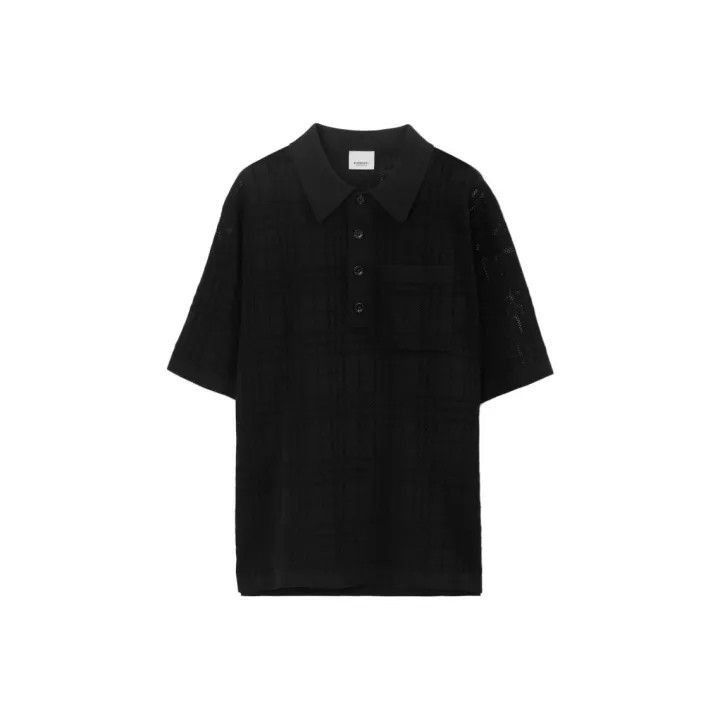 Burberry Burberry Burberry Black Cotton Loose Fit Polo Shirt-2507 Size US S / EU 44-46 / 1 - 1 Thumbnail