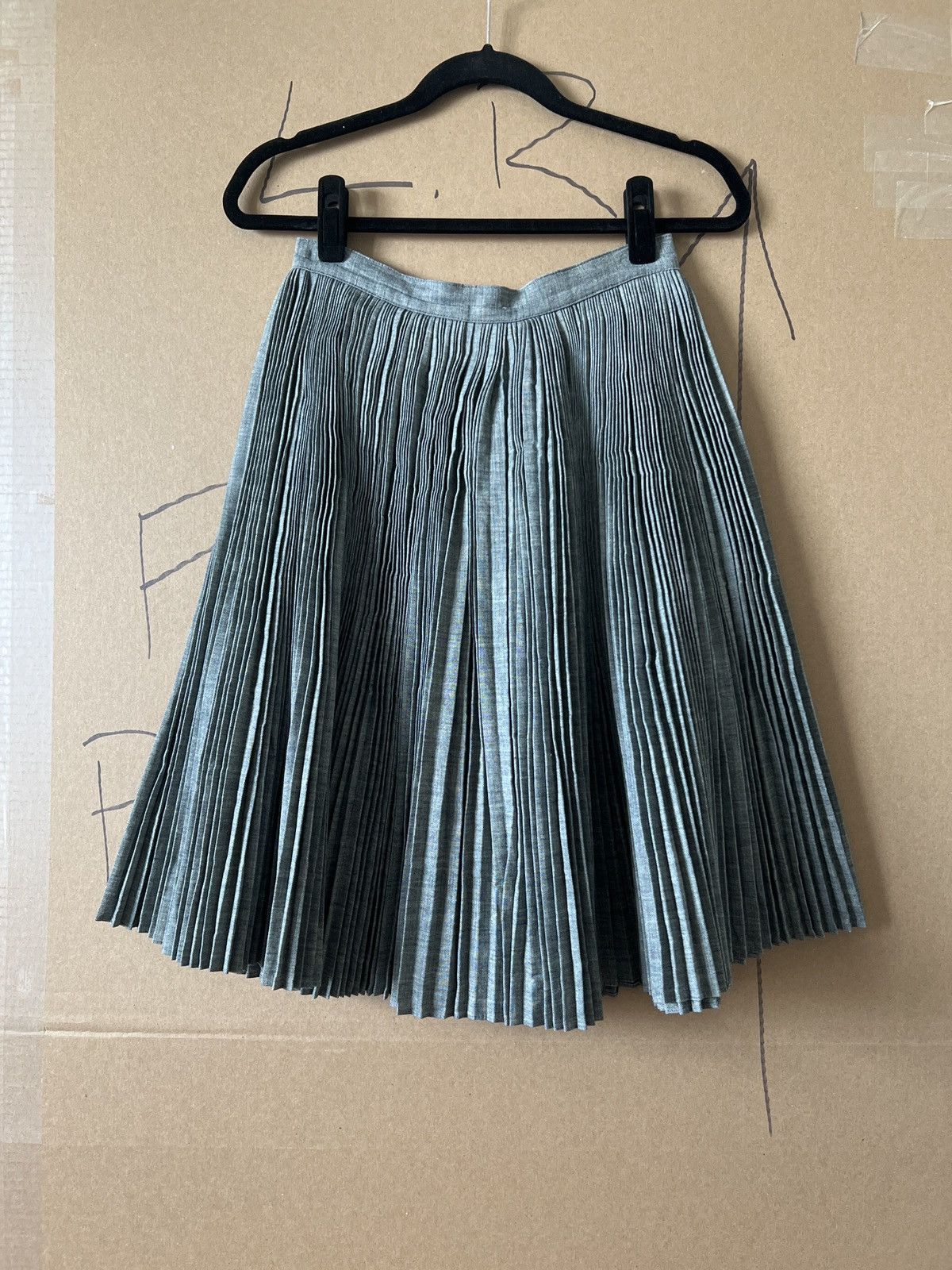 Billy Reid Bill Reid Denim Knife Pleat Full Skirt Size 28" / US 6 / IT 42 - 2 Thumbnail