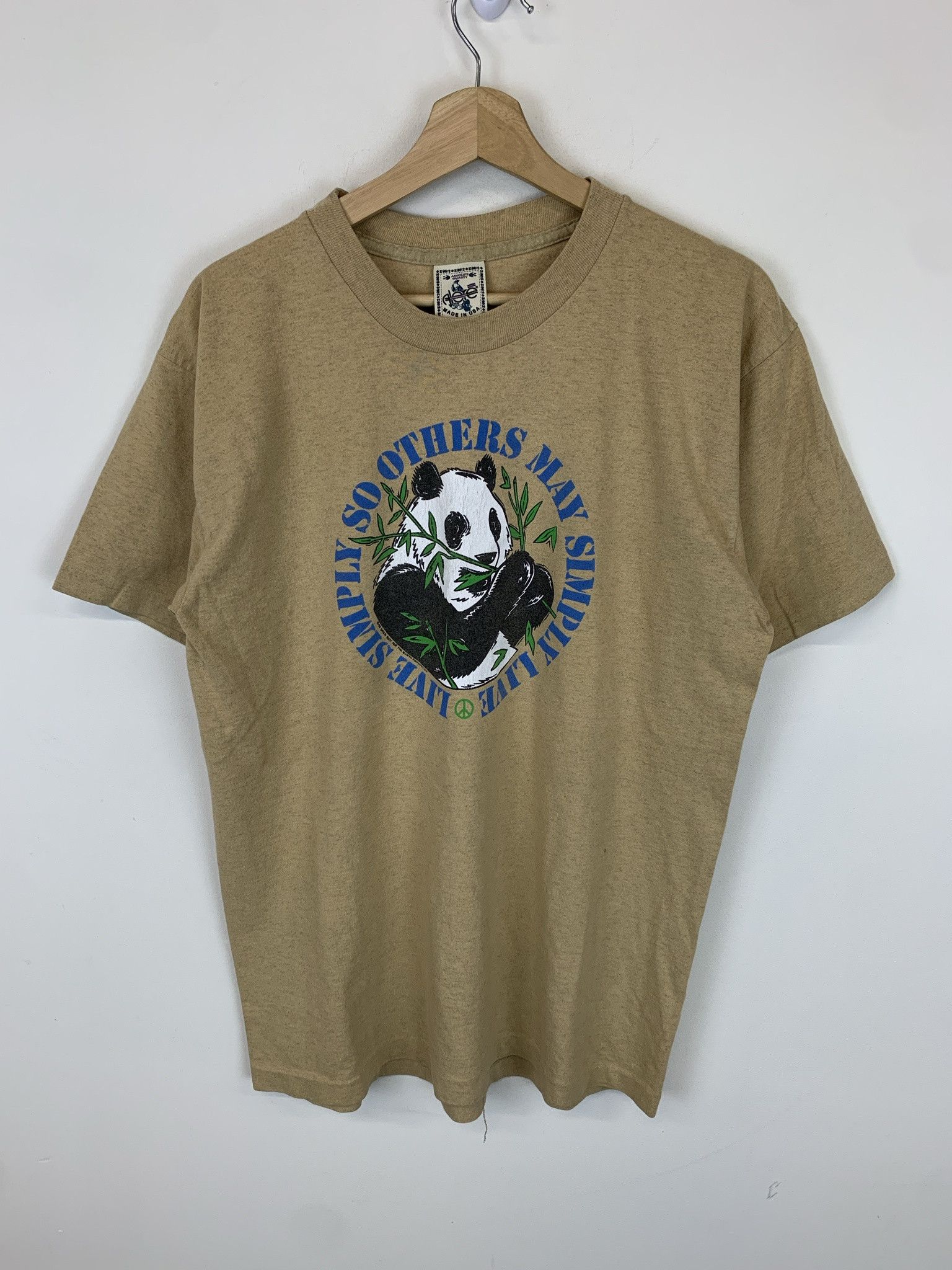 Vintage Vintage 1990s Panda Live Simply Single Stitch Tee Size L Size US L / EU 52-54 / 3 - 1 Thumbnail