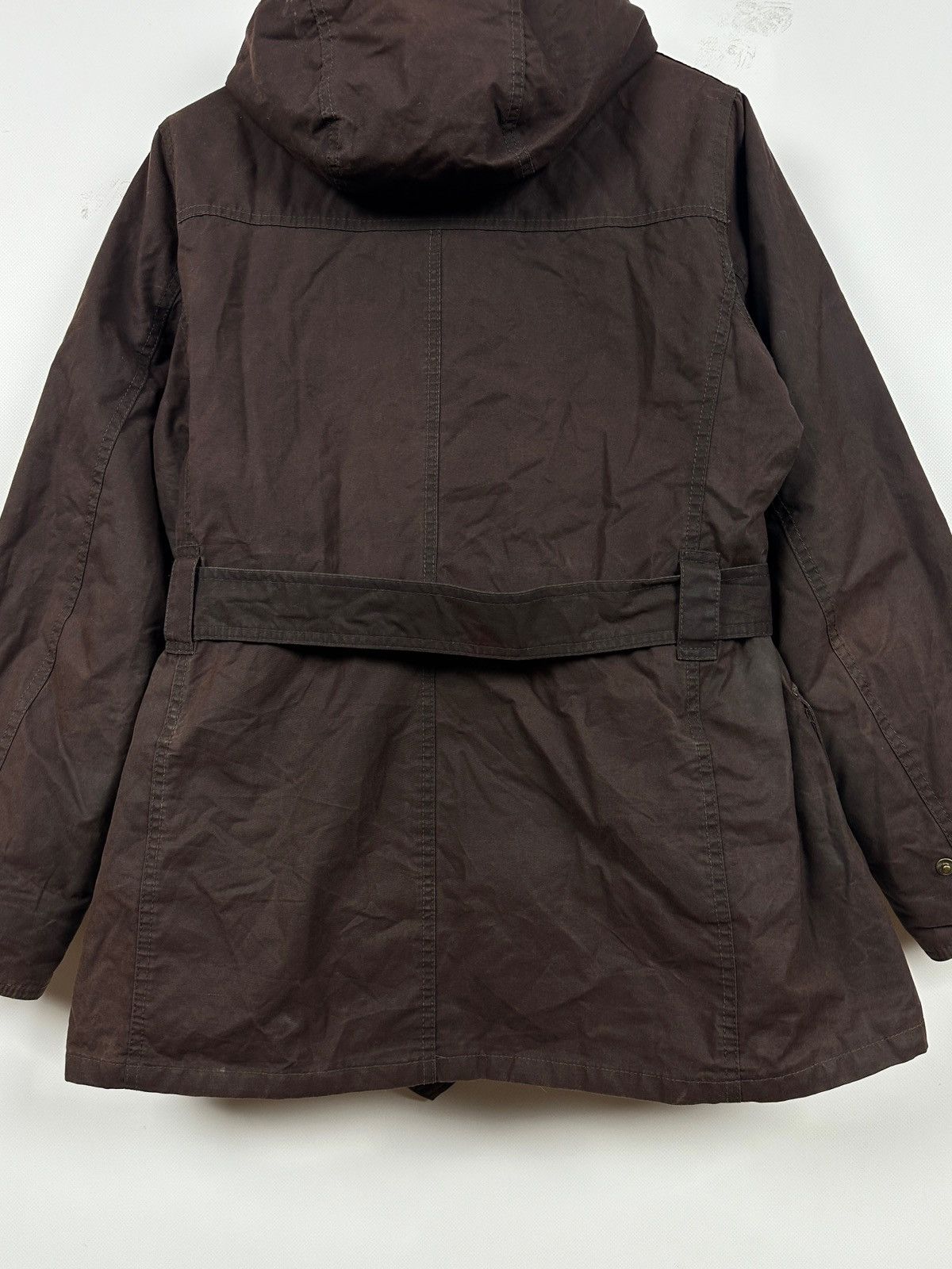 Barbour Barbour Brown Bird Art Bower Belted Waxed Coat Jacket Size L / US 10 / IT 46 - 20 Thumbnail