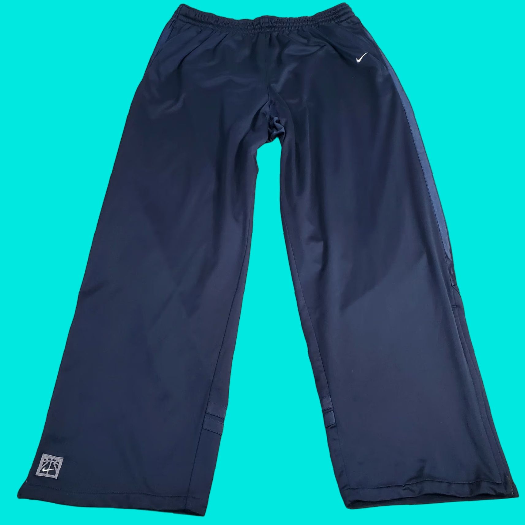 Nike VINTAGE Nike Basketball Pants Mens 2XL Blue Satin Joggers Sweatpants Track Pants Sportswear Size US 39 - 1 Thumbnail