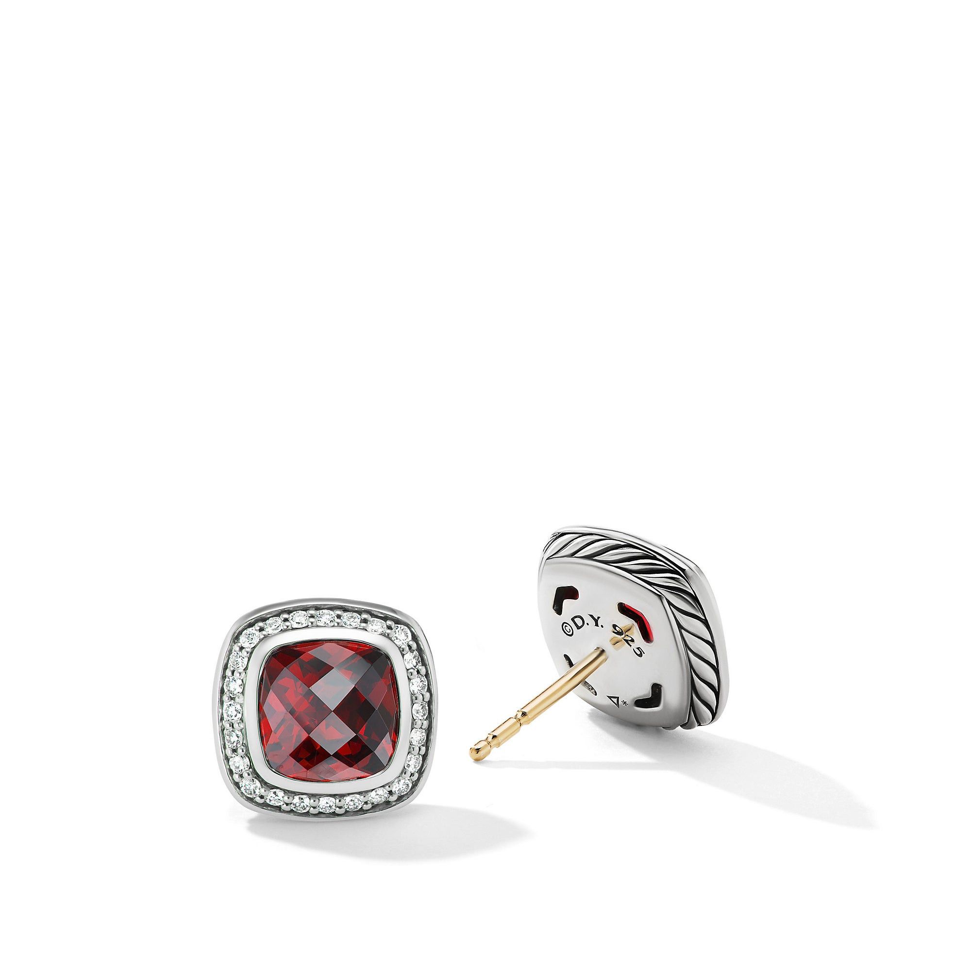 David Yurman o1w1db10525 E12310D Earrings in Silver & Garnet and Diamond Size ONE SIZE - 2 Thumbnail
