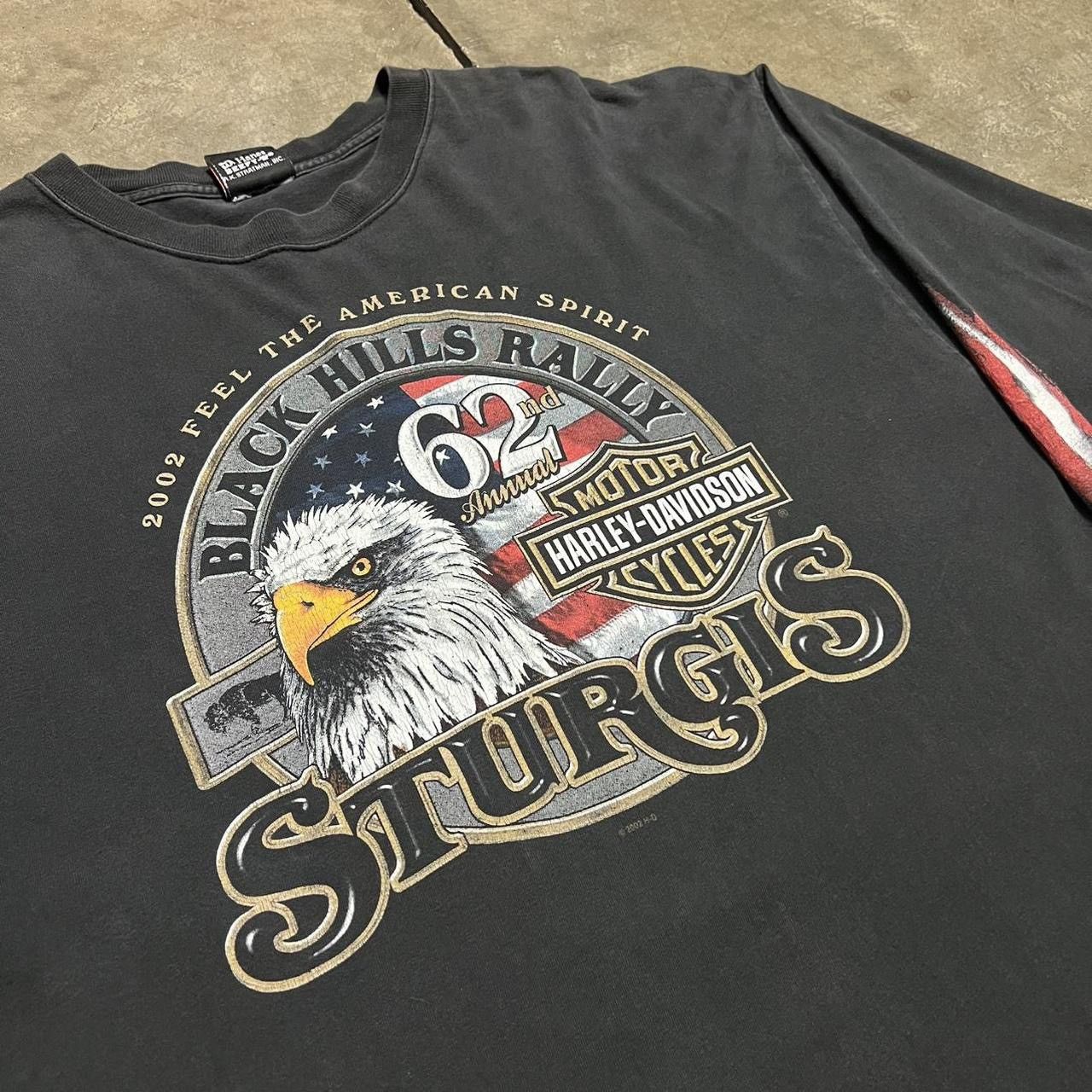 Harley Davidson Vintage Harley Davidson Flag Flame Long Sleeve Sturgis USA Size US XXL / EU 58 / 5 - 3 Thumbnail