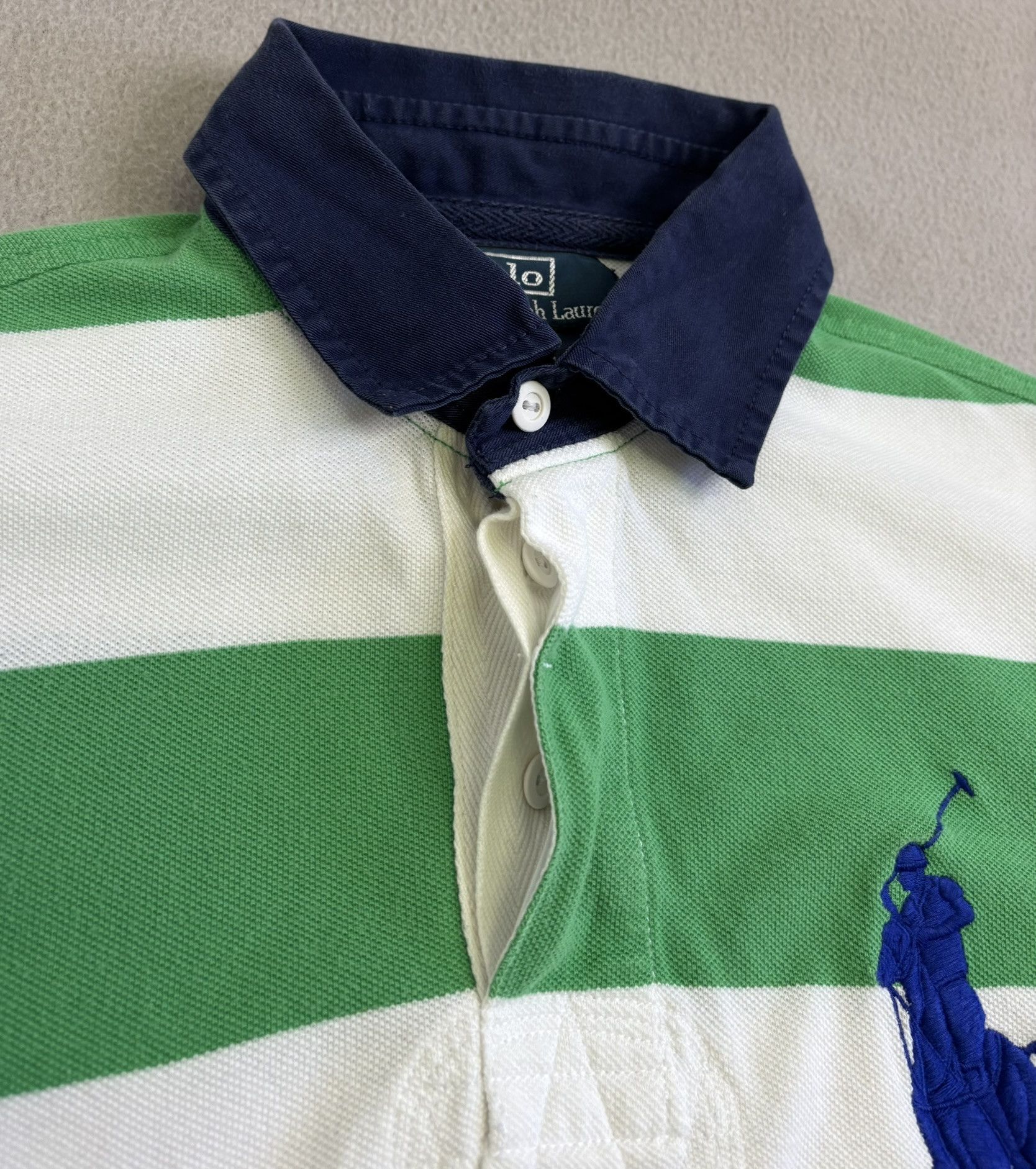 Polo Ralph Lauren Polo Ralph Lauren 3 Big Pony White Green Stripes Size US S / EU 44-46 / 1 - 13 Thumbnail