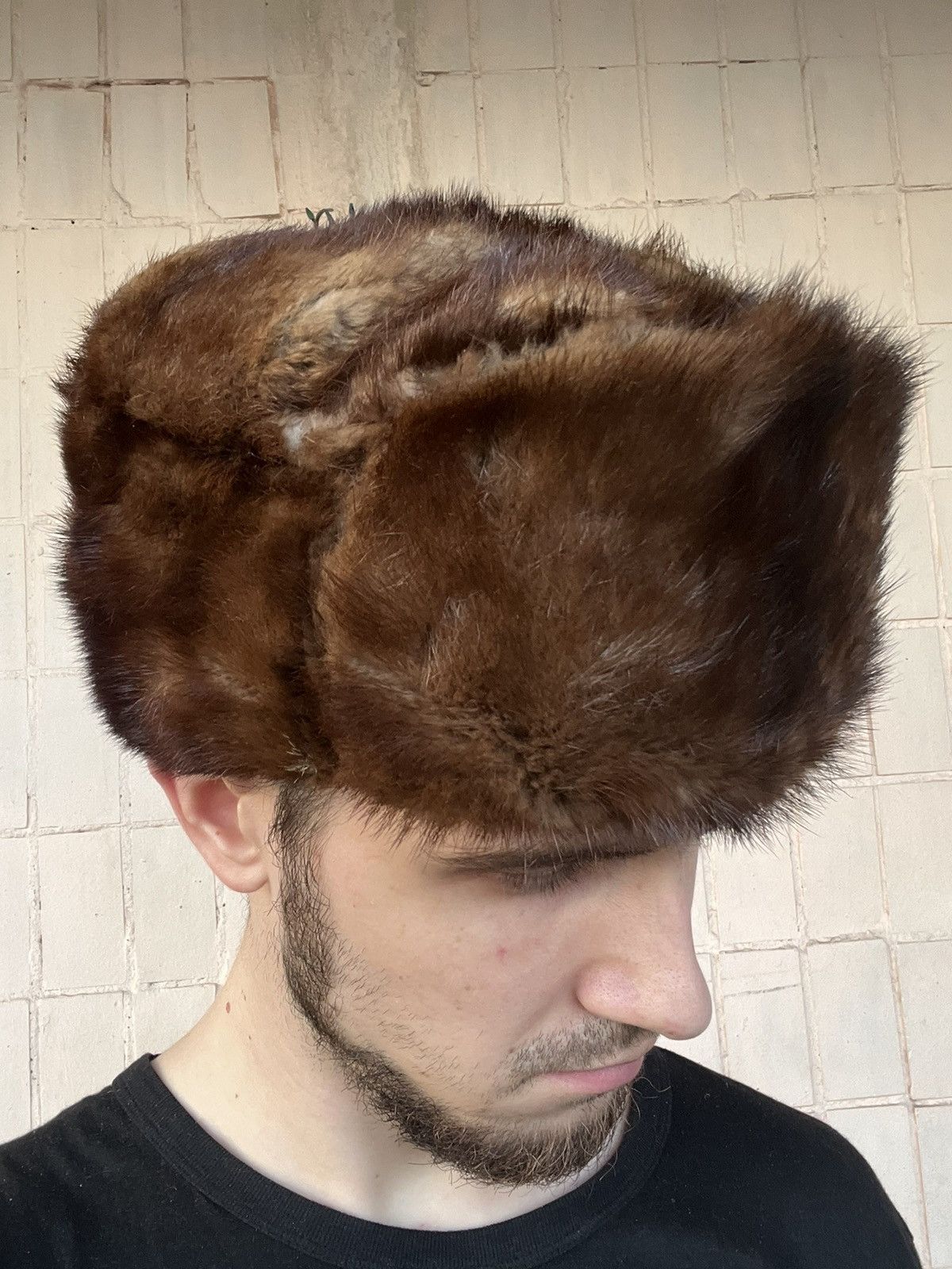 Vintage Vintage Ushanka Trapper Hat Furry Mohair Fuzzy Fur Hat Size ONE SIZE - 15 Thumbnail