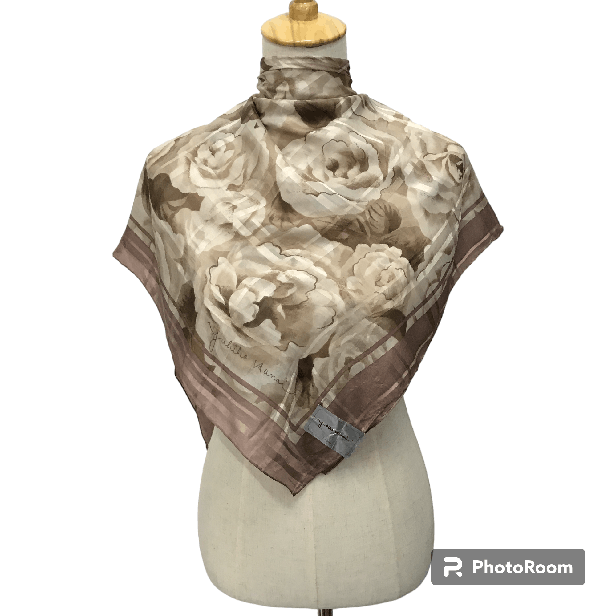 Japanese Brand Yukiko Hanai Floral Silk Scarf M117 Size ONE SIZE - 1 Thumbnail