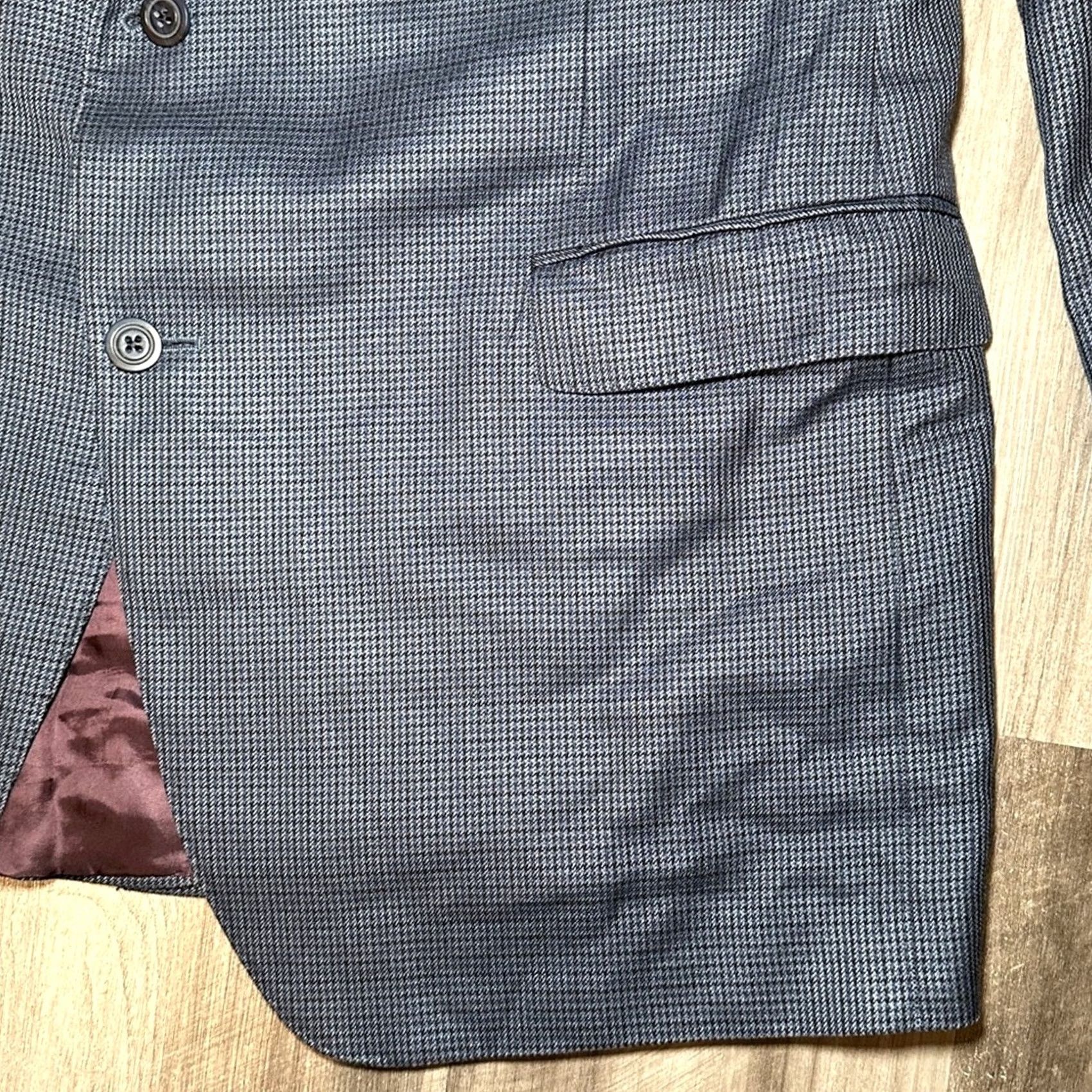 Vintage VINTAGE Samuelsohn Sport Coat 2 Piece Blue Silk Wool Houndstooth 48L Mens Size US M / EU 48-50 / 2 - 5 Thumbnail