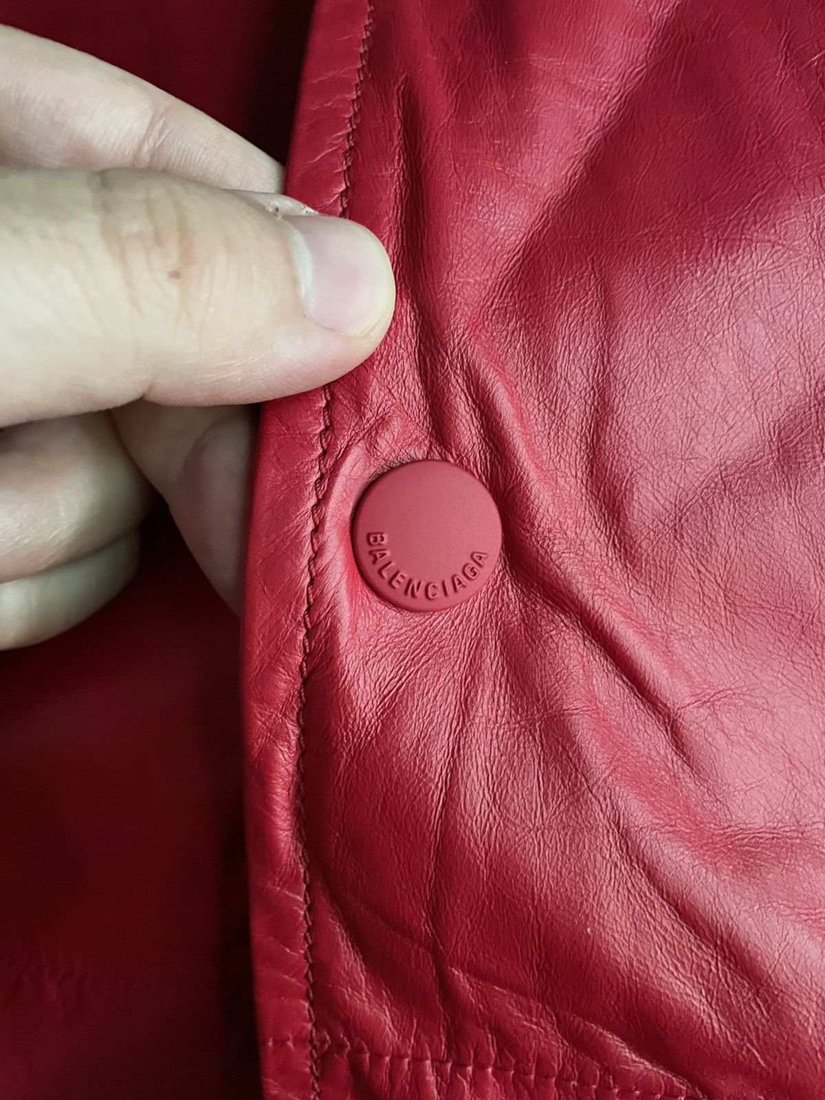 Balenciaga Balenciaga News Red Leather Jacket Size US L / EU 52-54 / 3 - 5 Thumbnail