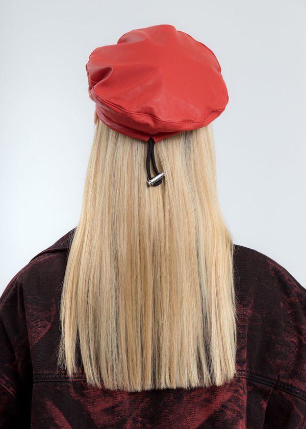 Misbhv MISBHV red vegan leather beret ❤️‍🔥🌶️ Size ONE SIZE - 5 Thumbnail