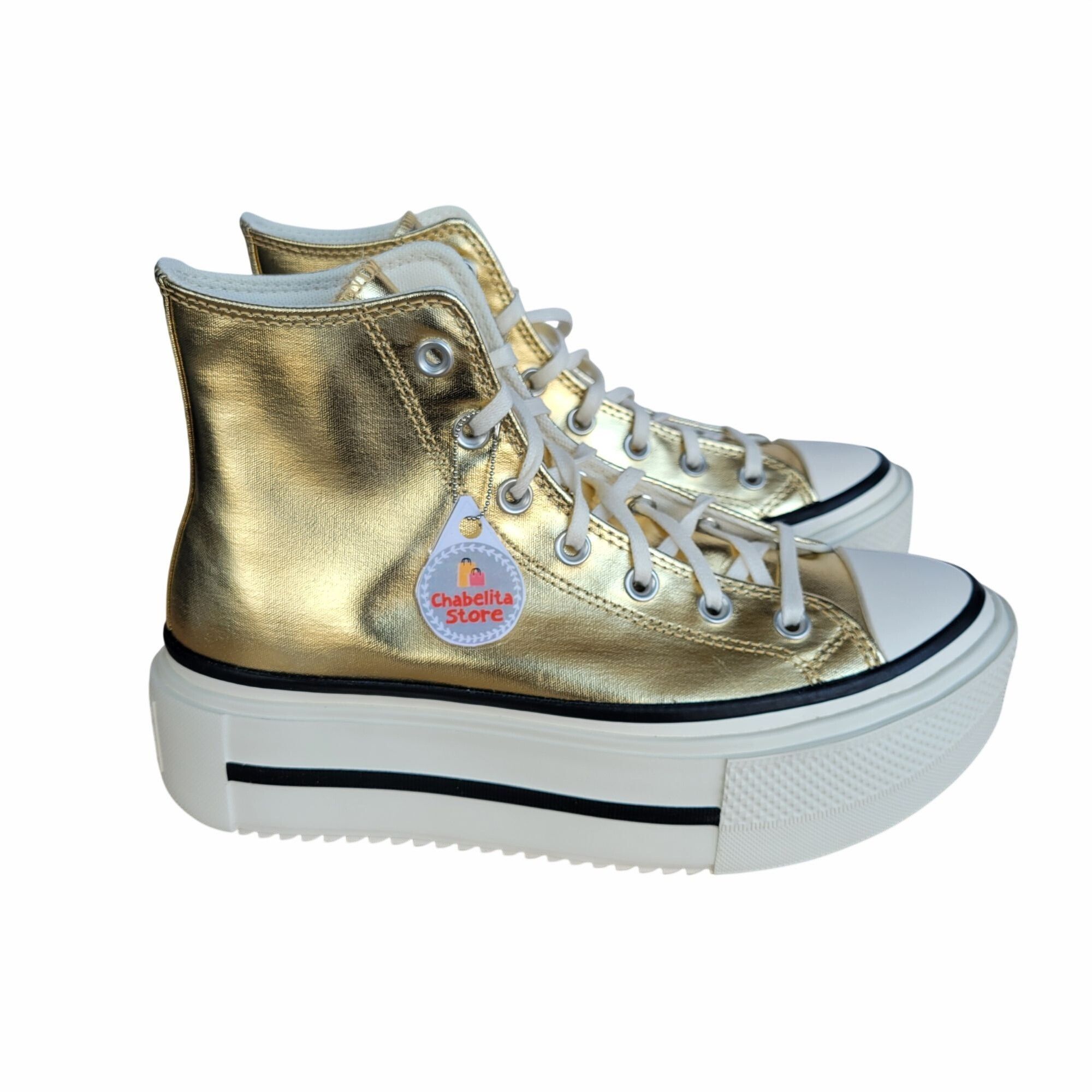 Converse ⭐Chuck Taylor All Star Lift Double Stack Metallic Gold Sz 9 Size US 9 / IT 39 - 1 Thumbnail