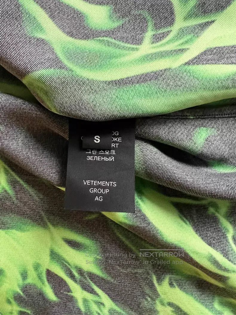 Vetements Vetements Green Smoke Printed Shirt Size US S / EU 44-46 / 1 - 5 Thumbnail