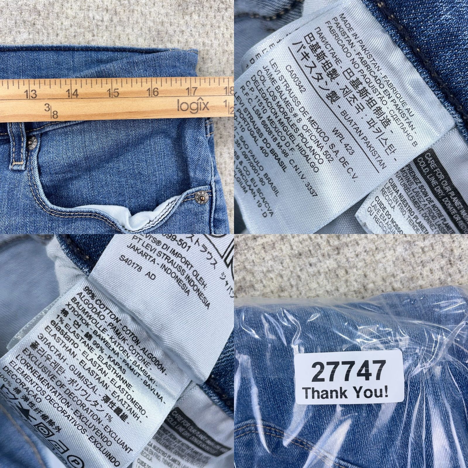 Levi's Levi's 524 Jeans Women Boot Cut Dark Blue Cotton Blend 34x30 Denim 5-Pocket Mid Rise Regular Size 34" / US 12 / IT 48 - 9 Thumbnail