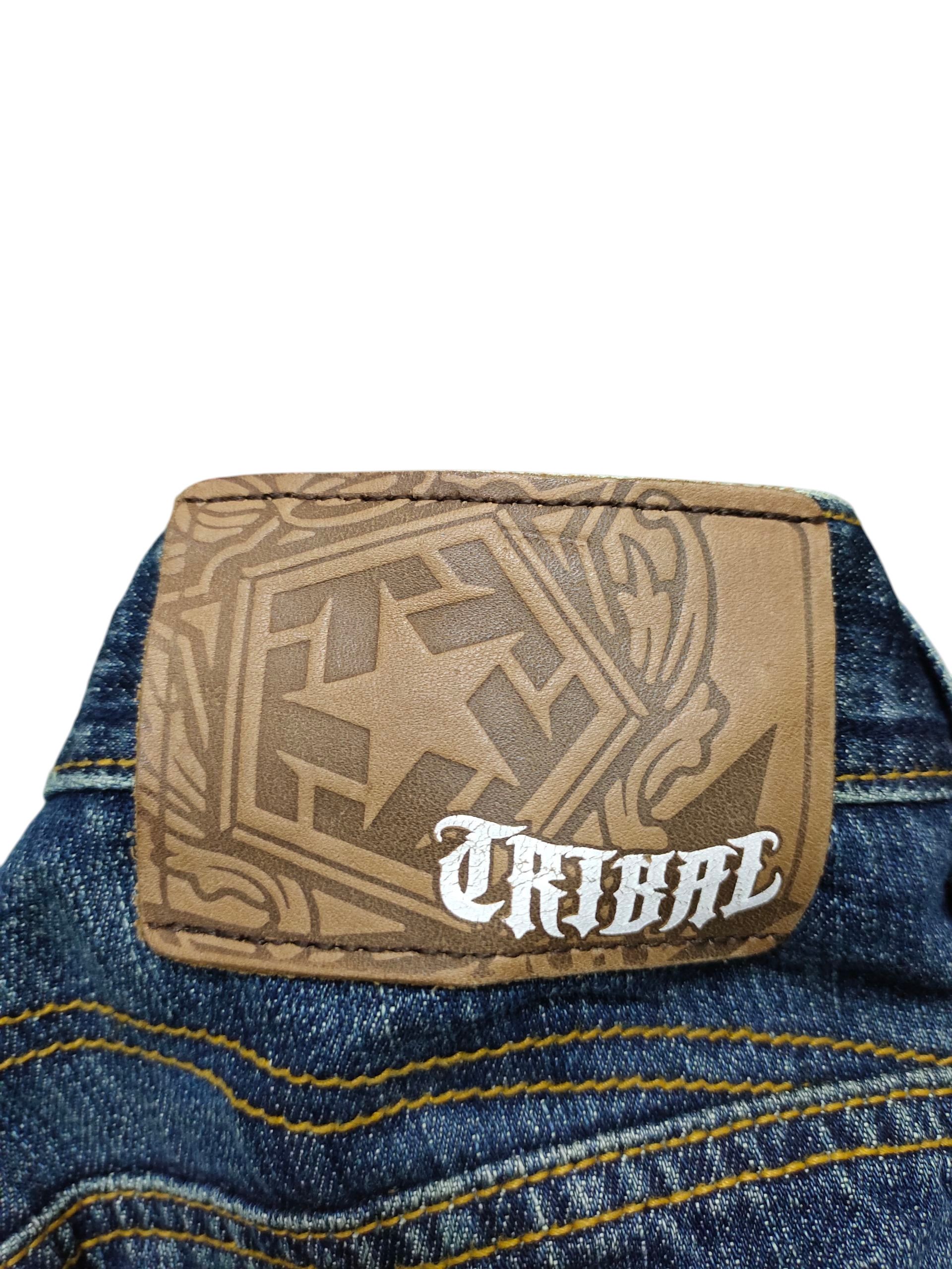 Tribal Streetwear 2000s Tribal Streetwear Embroidered Logo Pocket Denim Jeans Size US 33 - 13 Thumbnail
