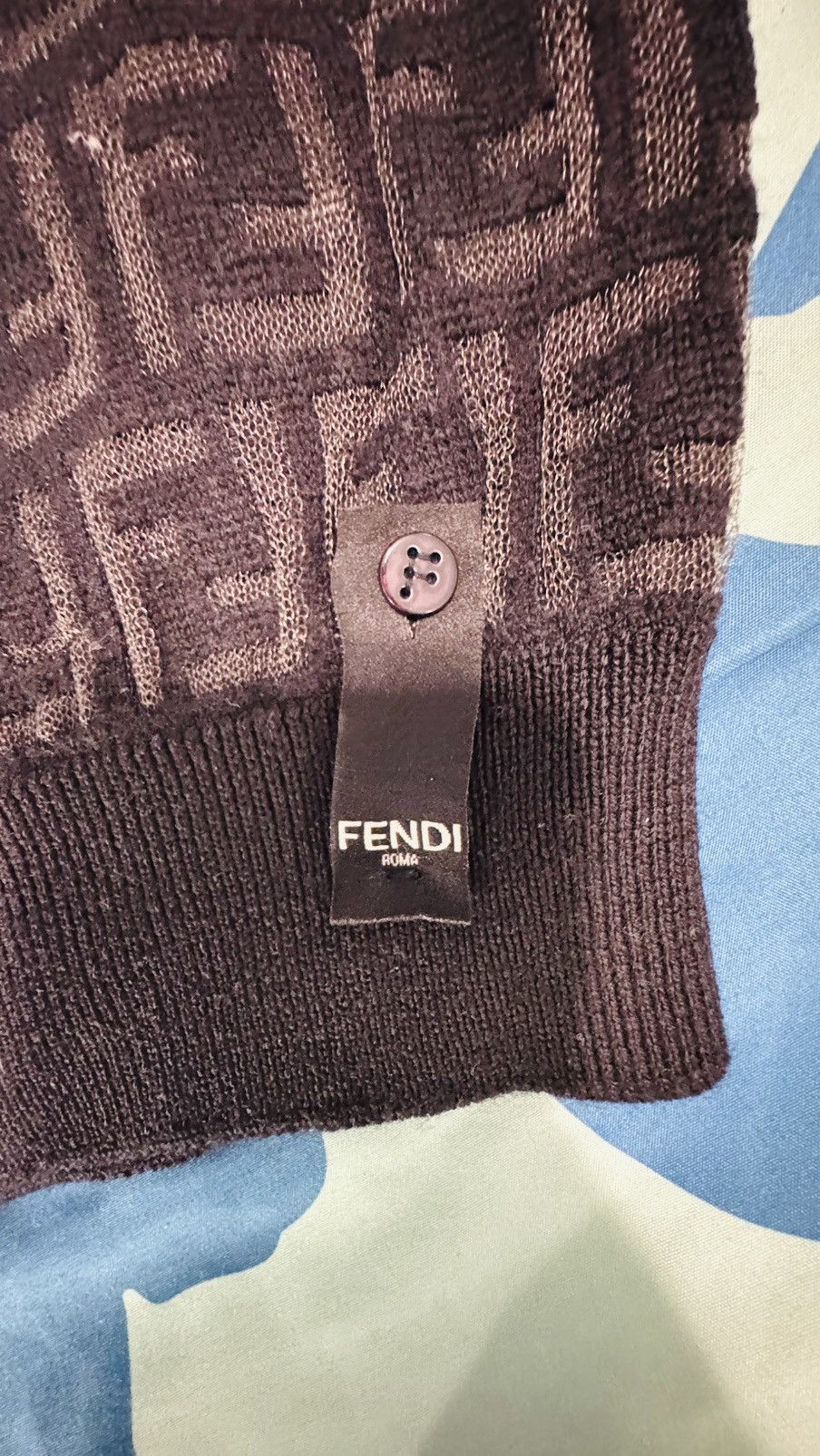 Fendi Fendi FF Logo Monogram Knit Sweater – Black/Brown Crewneck Size US M / EU 48-50 / 2 - 3 Thumbnail
