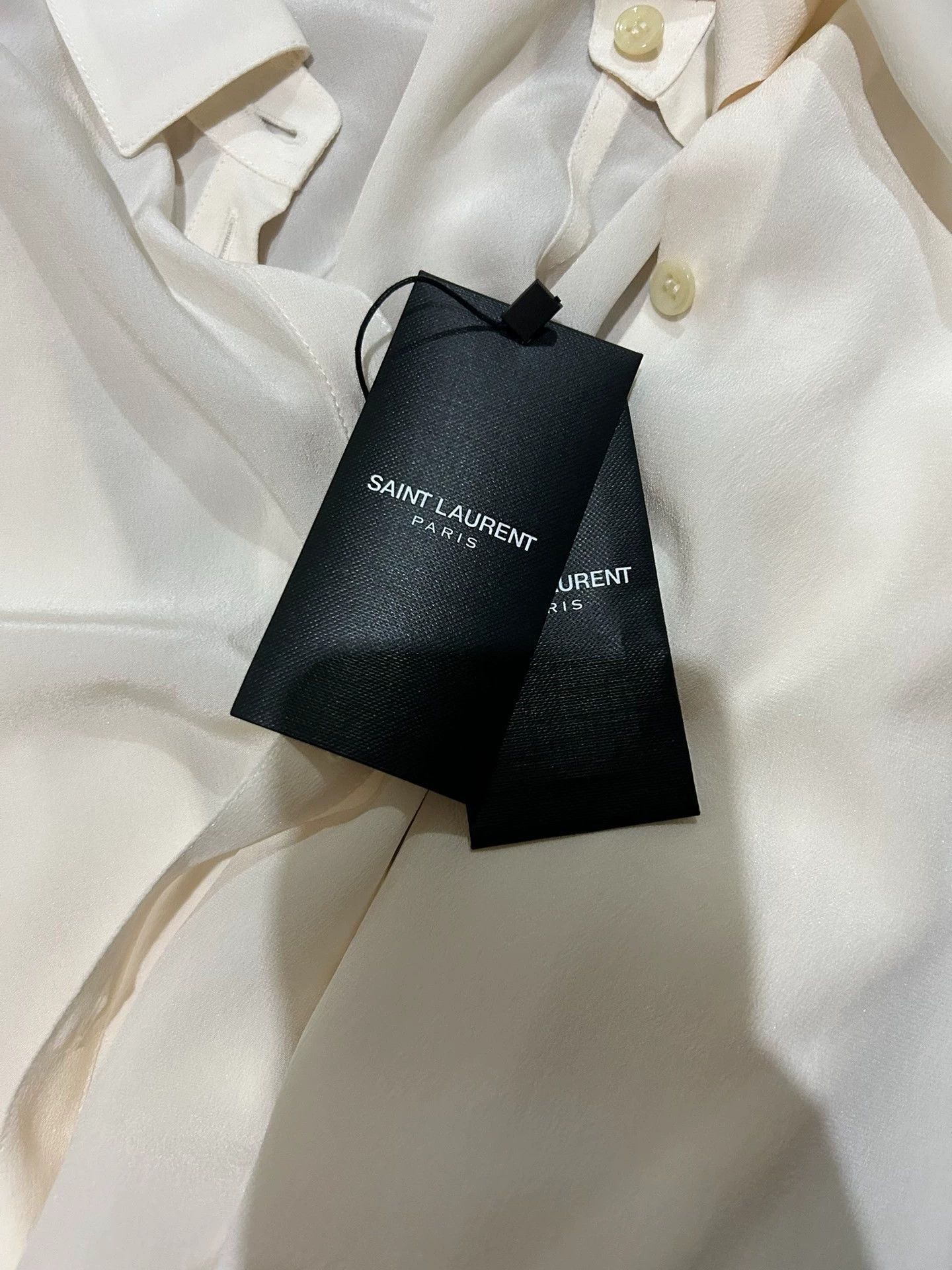 Saint Laurent Paris Saint Laurent Paris White silk shirt-2505 Size US M / EU 48-50 / 2 - 4 Thumbnail