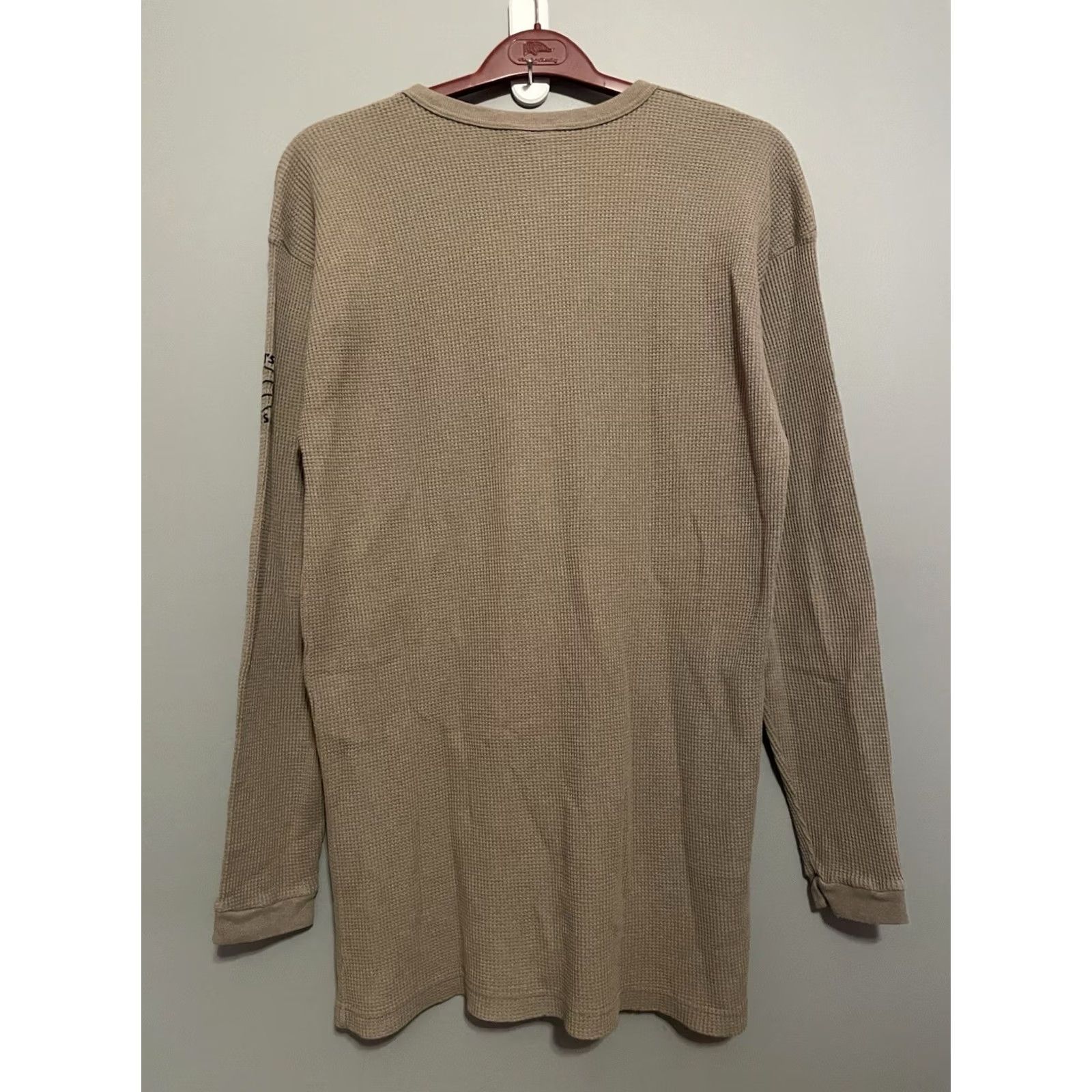 Harley Davidson Harley-Davidson Shirt L Beige Thermal Knit Logo Biker Grunge Mens Long Sleeve Crew Neck Size US L / EU 52-54 / 3 - 6 Thumbnail