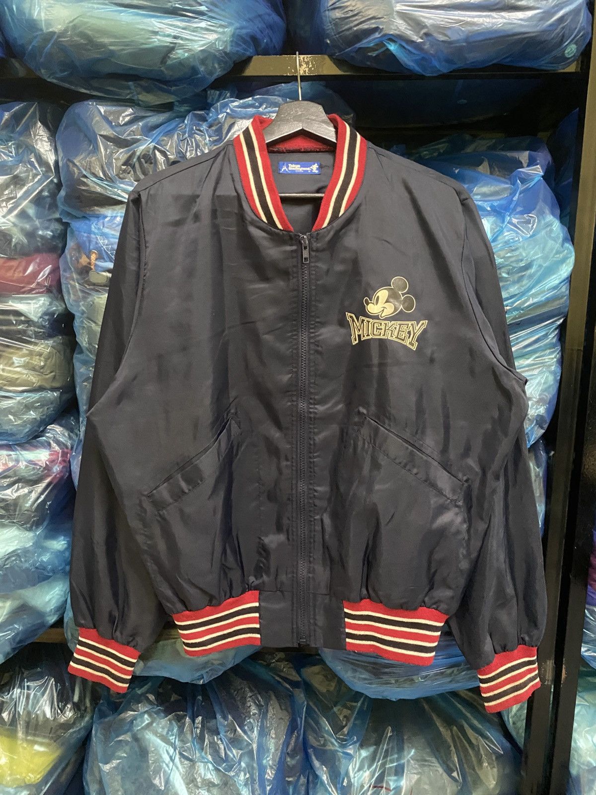 Disney × Mickey Mouse Vintage Tokyo Disneyland Mickey Mouse Bomber Jacket Navy Red Size US M / EU 48-50 / 2 - 2 Thumbnail