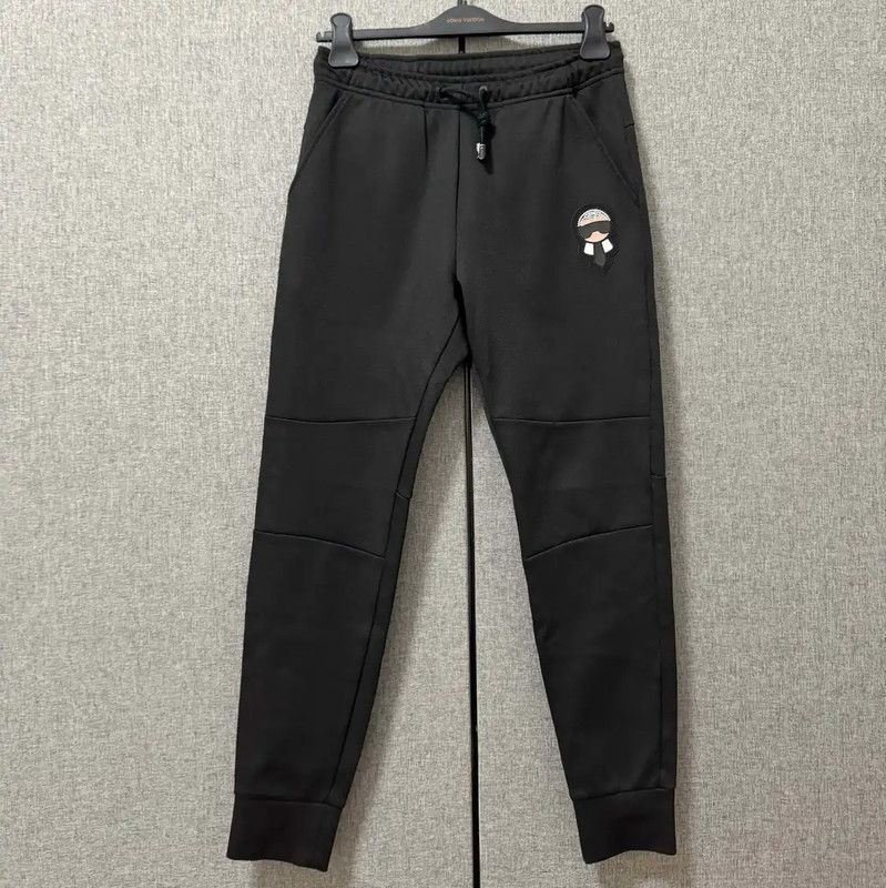 Fendi Fendi Logo Black Cotton Casual Pants for Men 0089 Size US 27 - 1 Thumbnail