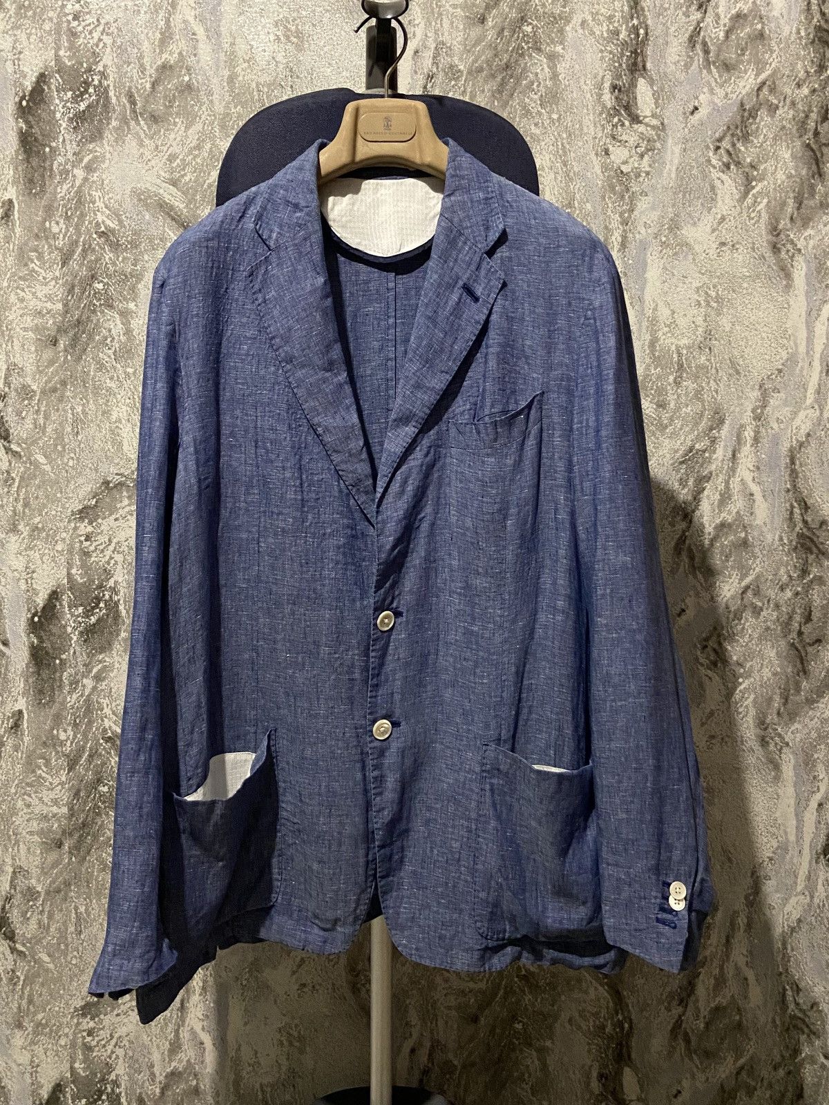 Corneliani Corneliani ID Blazer Jacket Blue Mens Size 54 6 R Size 54R - 1 Thumbnail