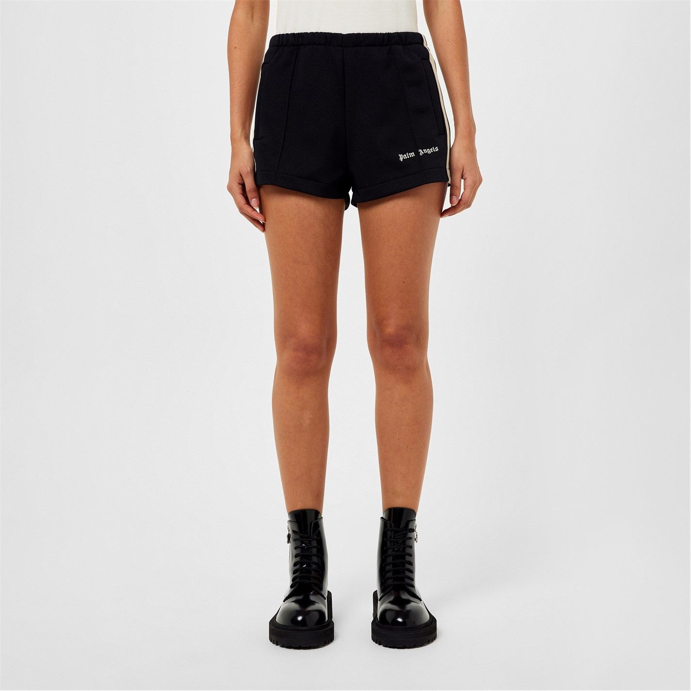 Palm Angels o1g2r1mq0325 Track Hot Short in Black & White Size 29" - 3 Thumbnail