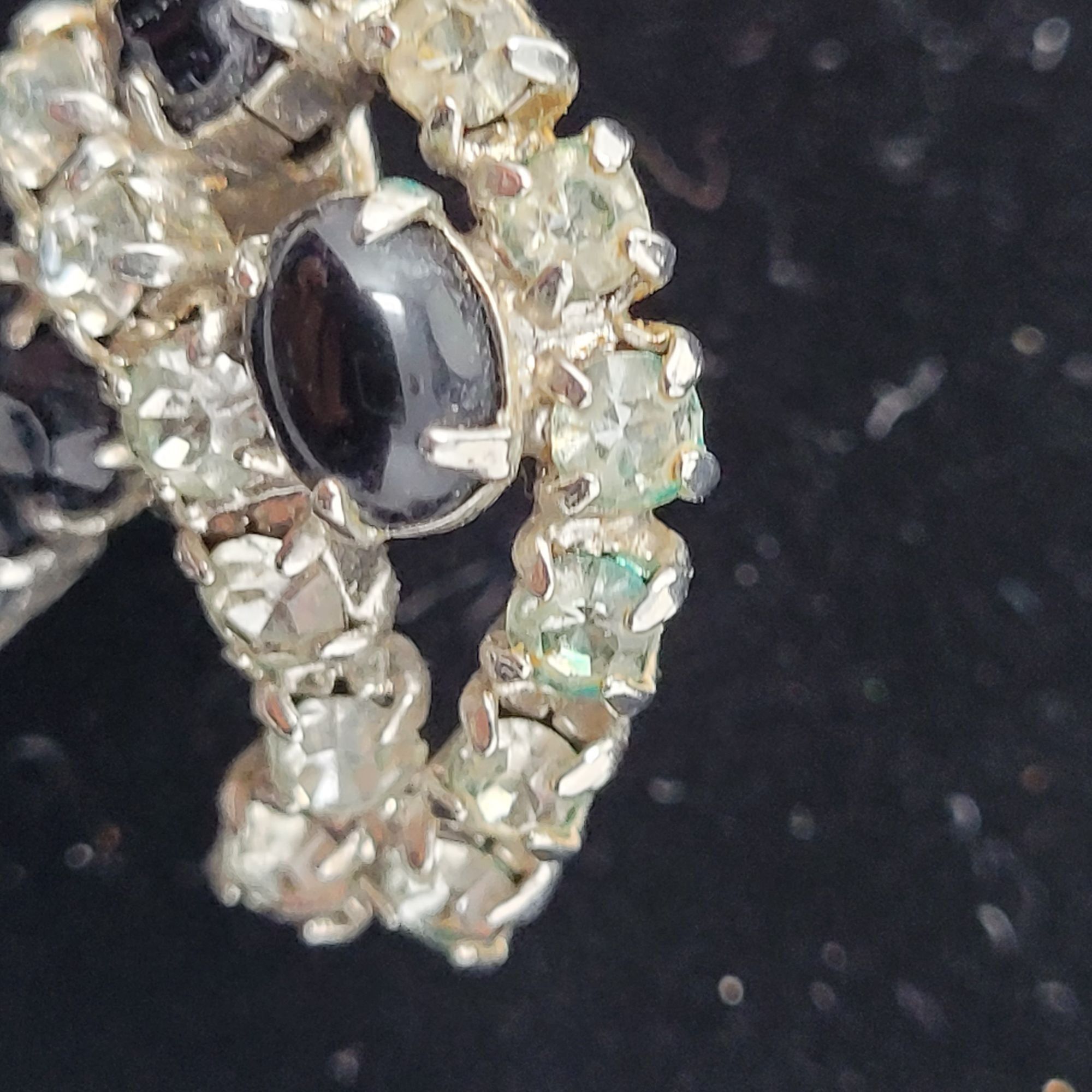Vintage Vtg 40s Art Deco Black Rhinestone Clip-On Earrings Abstract Size ONE SIZE - 6 Thumbnail