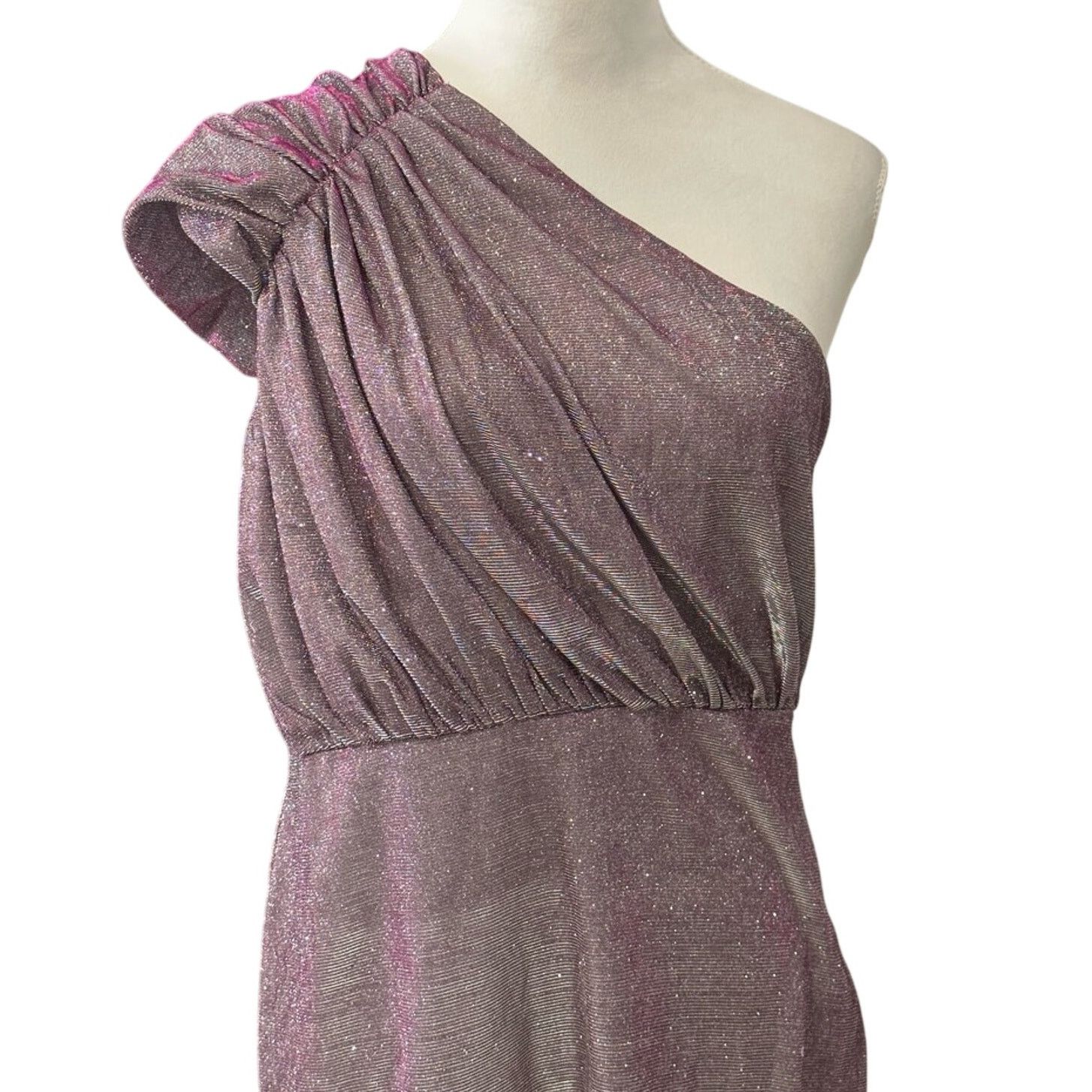 Other Area Sheath Dress One Shoulder Lightweight Metallic L NWOT Size L / US 10 / IT 46 - 2 Thumbnail