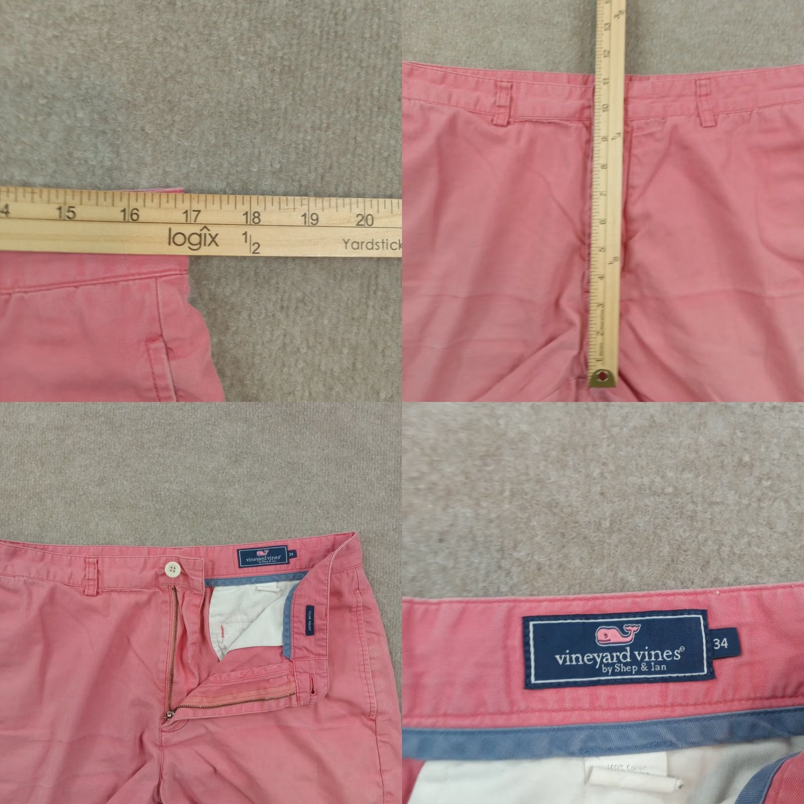 Vineyard Vines Vineyard Vines Mens Pink Chino Shorts 34 Preppy Summer Cotton Zip Fly Size US 34 / EU 50 - 8 Thumbnail