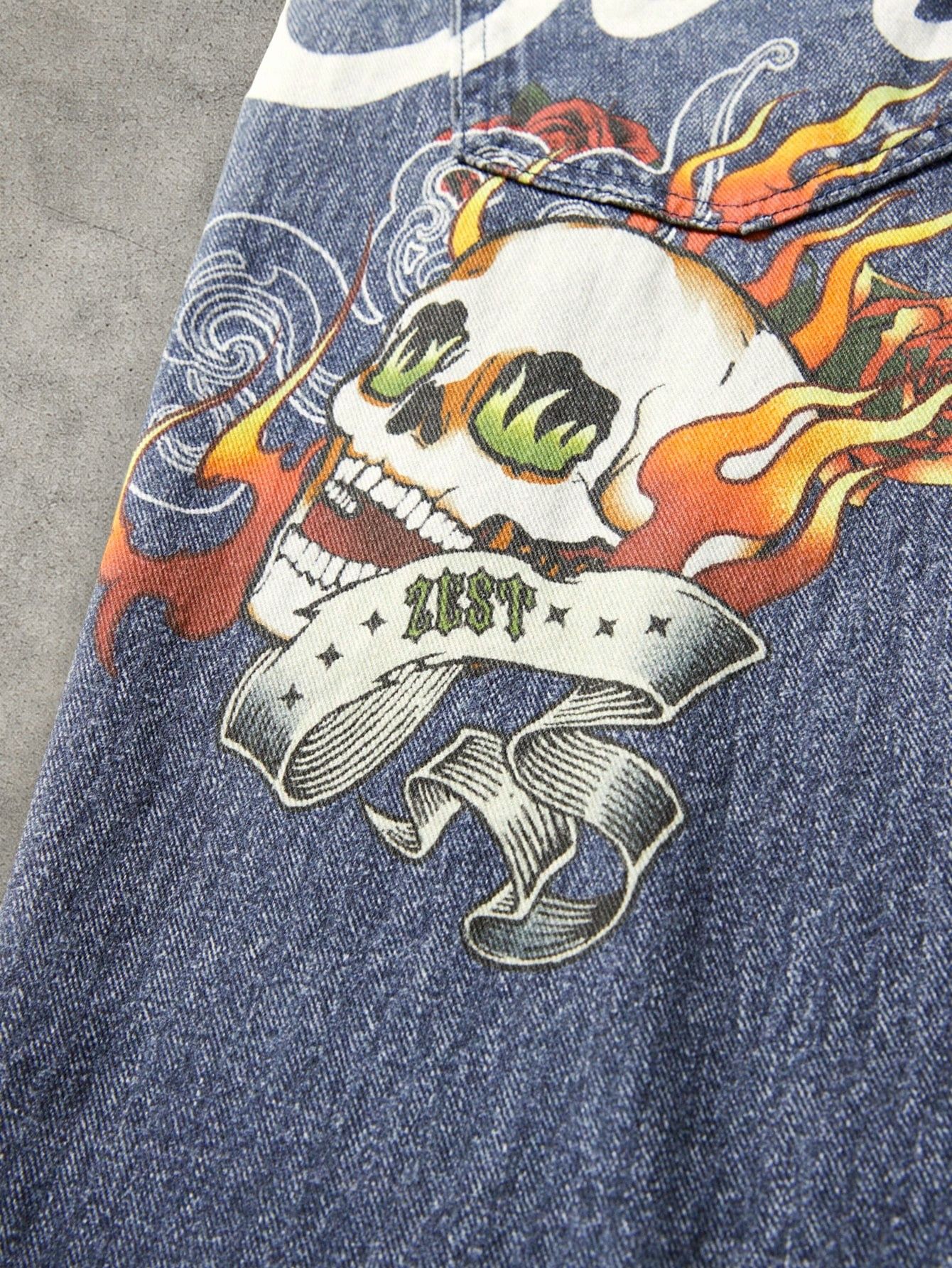 Vintage Washed skull denim shorts Size US 32 / EU 48 - 4 Thumbnail