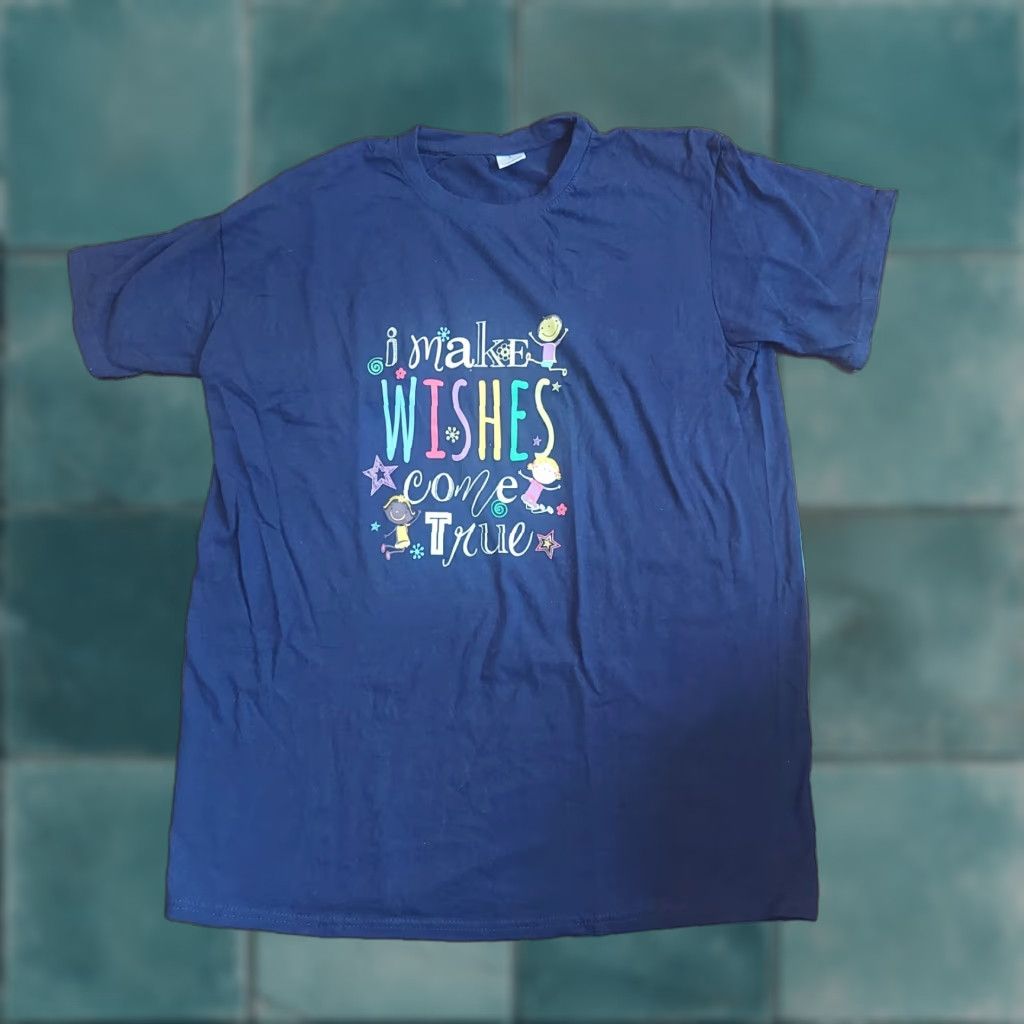 Vintage Unbranded Men’s Blue Short Sleeve I Make Wishes Come True Graphic Print T-shirt L Size US L / EU 52-54 / 3 - 1 Thumbnail