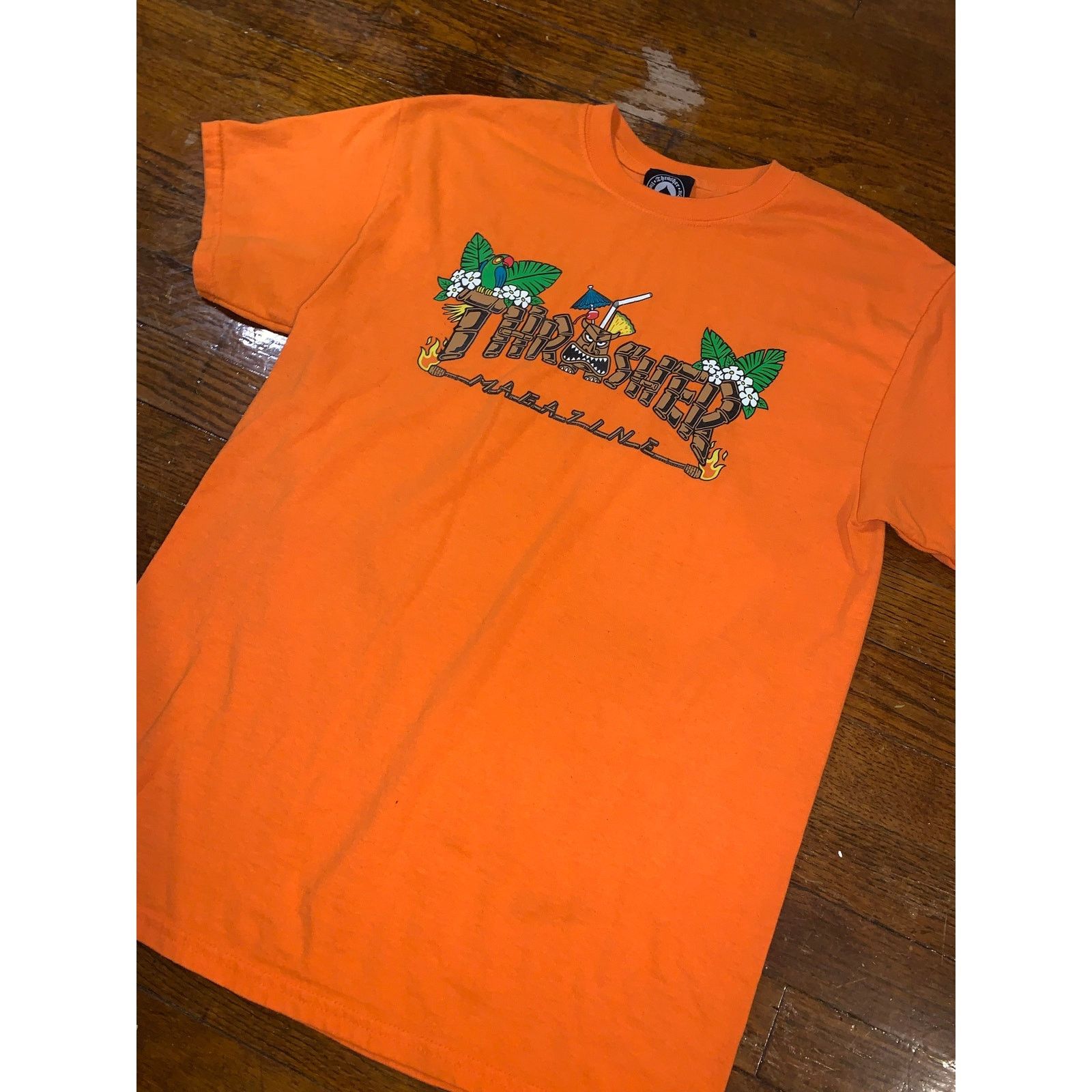 Thrasher Thrasher Magazine T Shirt Orange Tiki Logo Medium Skate Size US M / EU 48-50 / 2 - 6 Thumbnail
