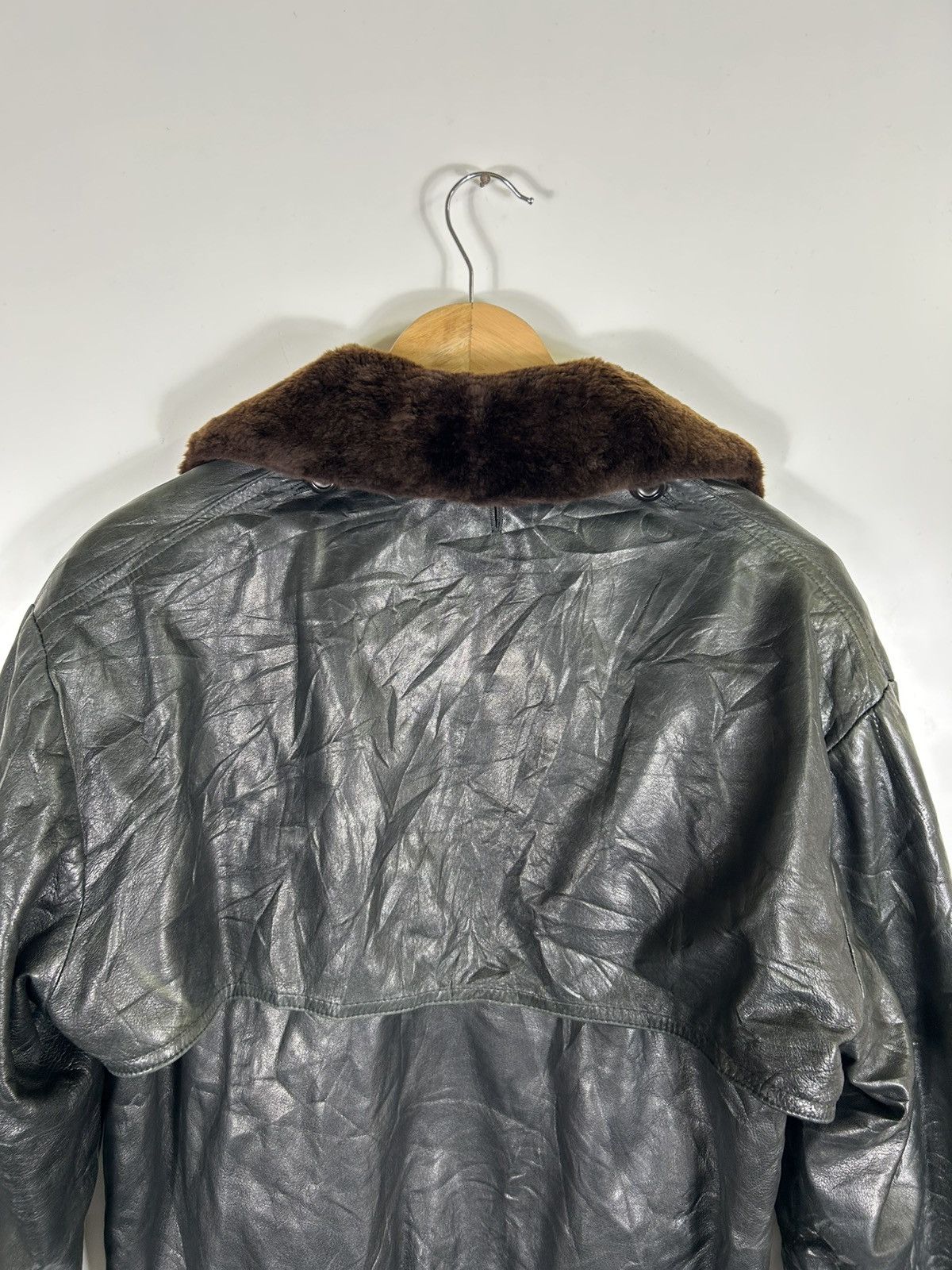 Leather ⚡️Vintage David Goodman Fur Collar Faded Leather Jacket Size US M / EU 48-50 / 2 - 15 Thumbnail