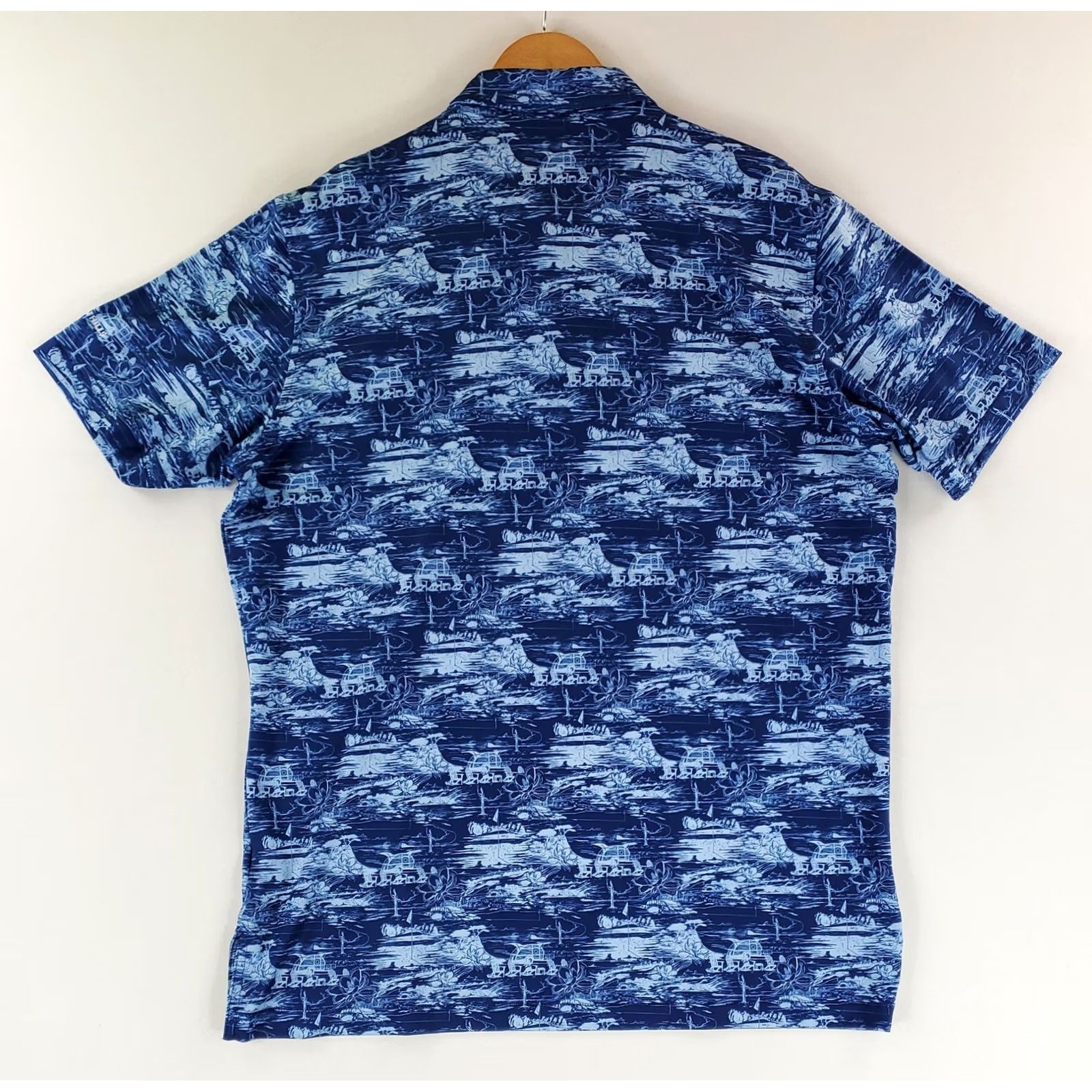 Peter Millar Peter Millar Shirt Polo Summer Comfort Camping AOP Blue Short Sleeve Mens L Size US L / EU 52-54 / 3 - 5 Thumbnail