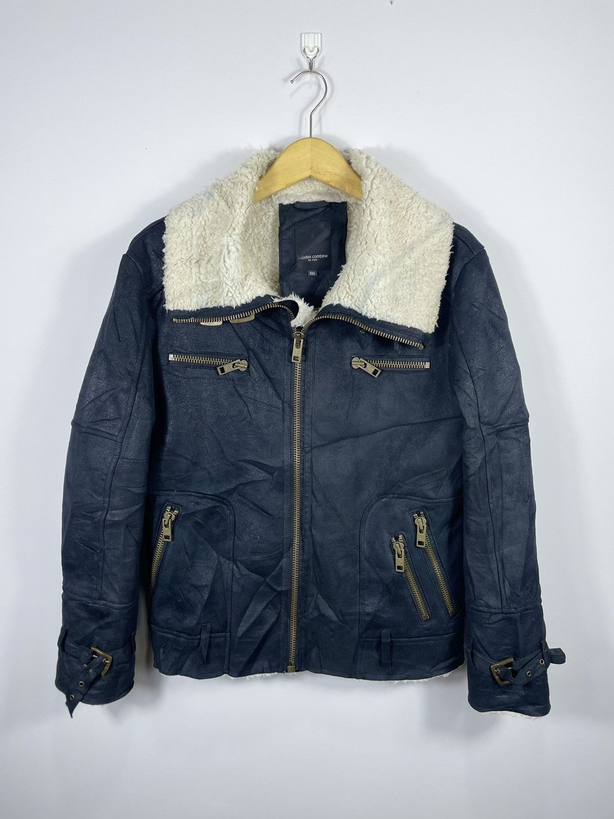 Codes Combine Raccoon fur collar biker jacket by codes combine Size US L / EU 52-54 / 3 - 1 Thumbnail