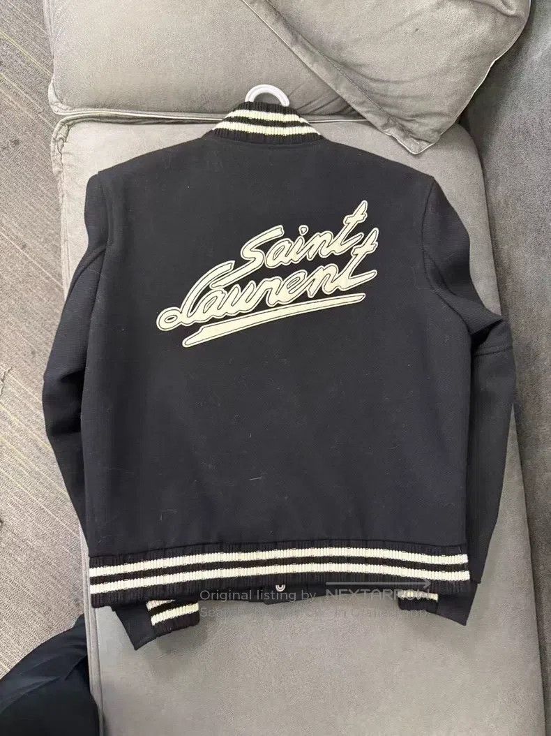 Saint Laurent Paris Saint Laurent Paris Back Letter Embroidered Baseball Jacke Size US M / EU 48-50 / 2 - 2 Thumbnail